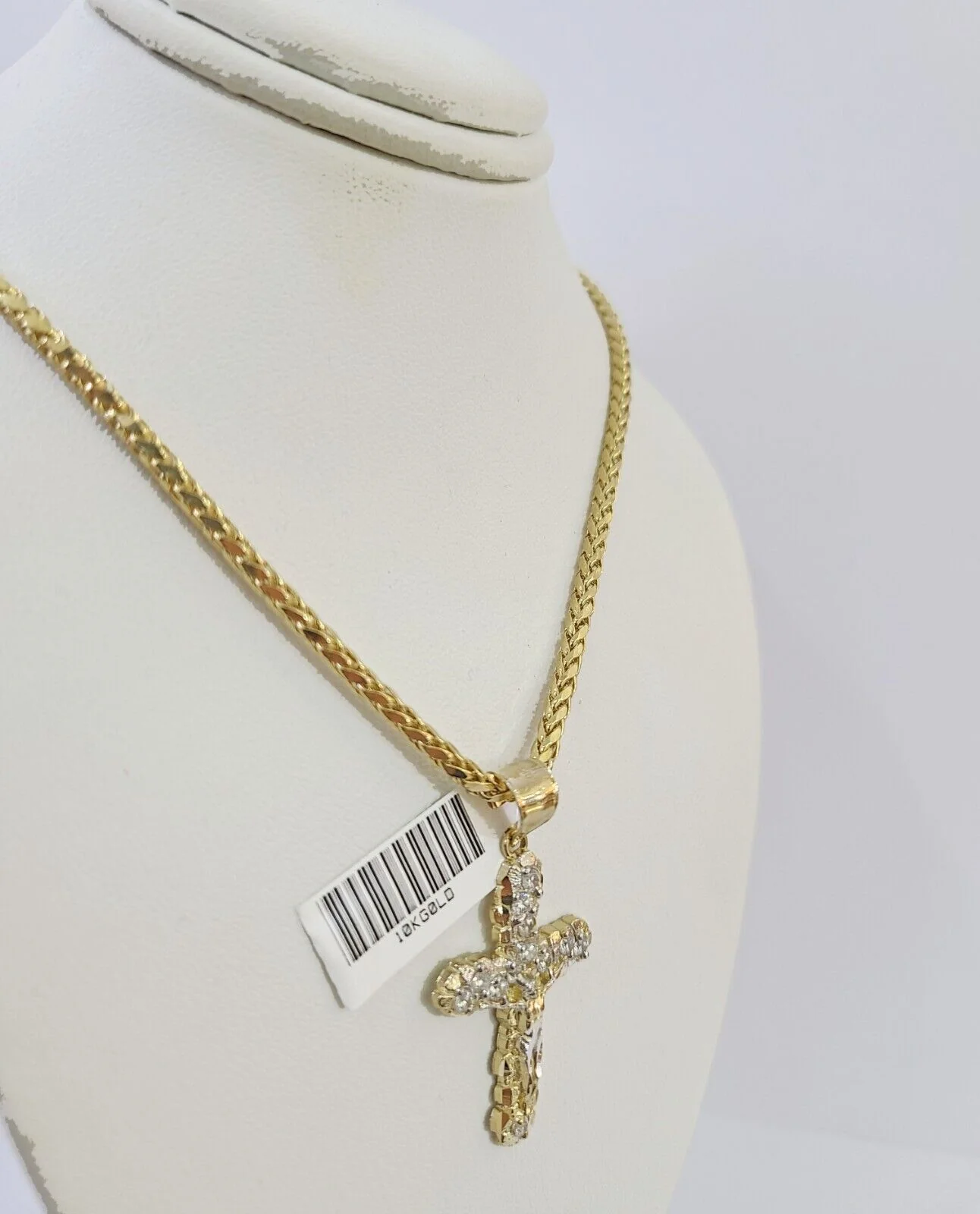 10K Gold Palm Chain 2.5mm Length 18" 20" 22" 24" 26" 28" 30" & Cross Charm - Image 4