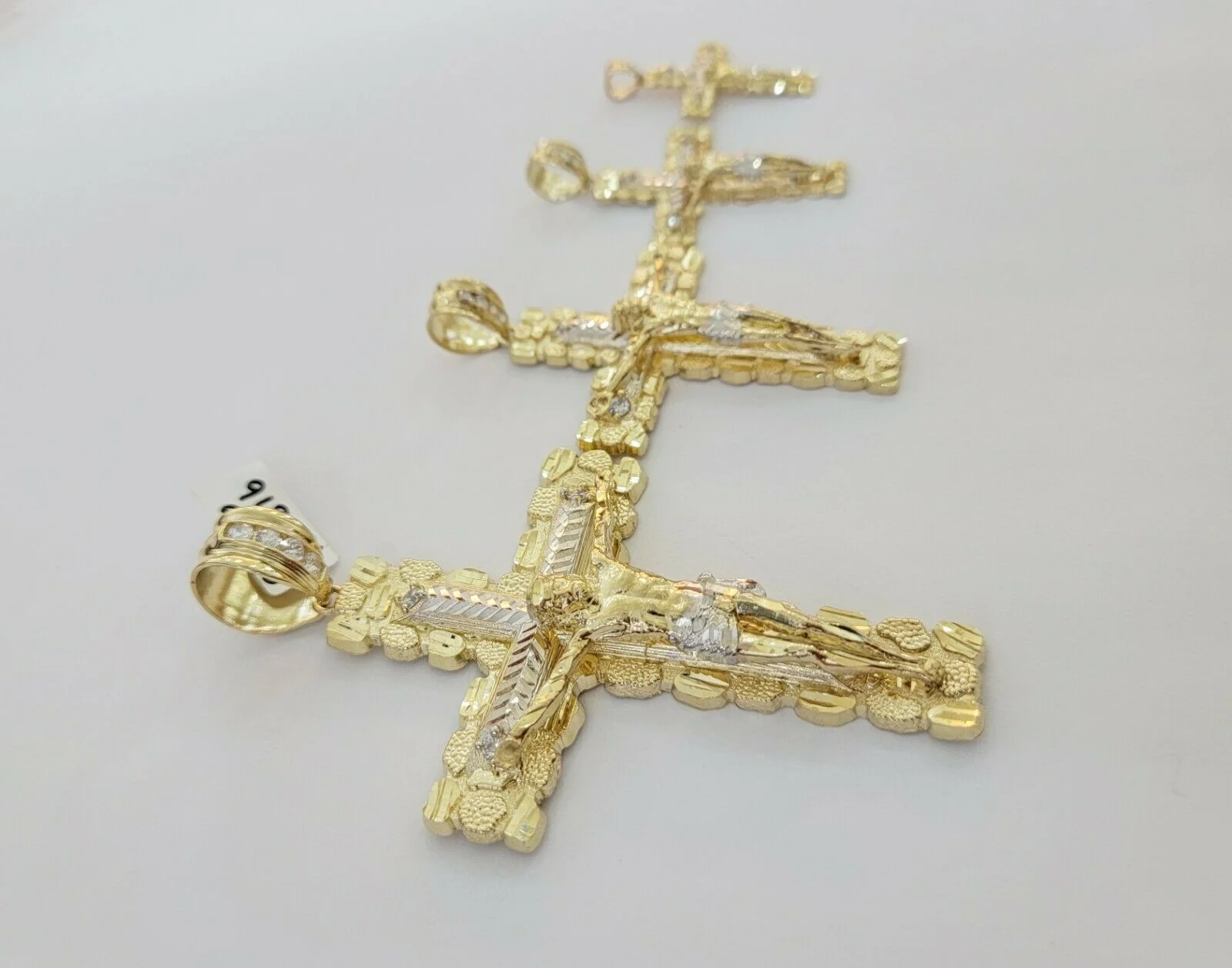 10k Gold Pendant charm Jesus cross crucifix 4" 3" 2" 1.5" Men women Real 10kt - Image 5