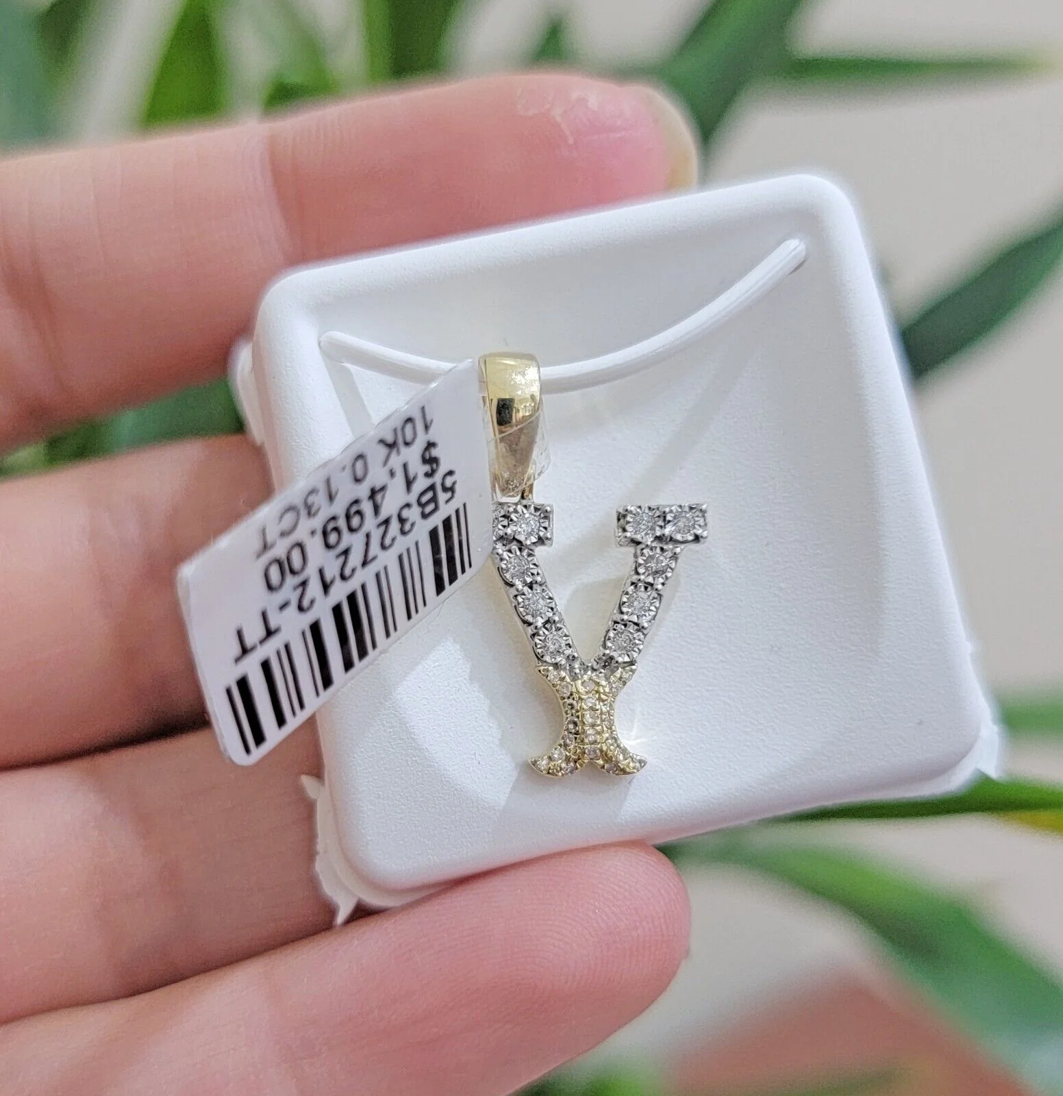 10k Gold Pendant Initial Charm Natural Diamond A-Z Alphabet 10K Yellow Gold REAL - Image 15