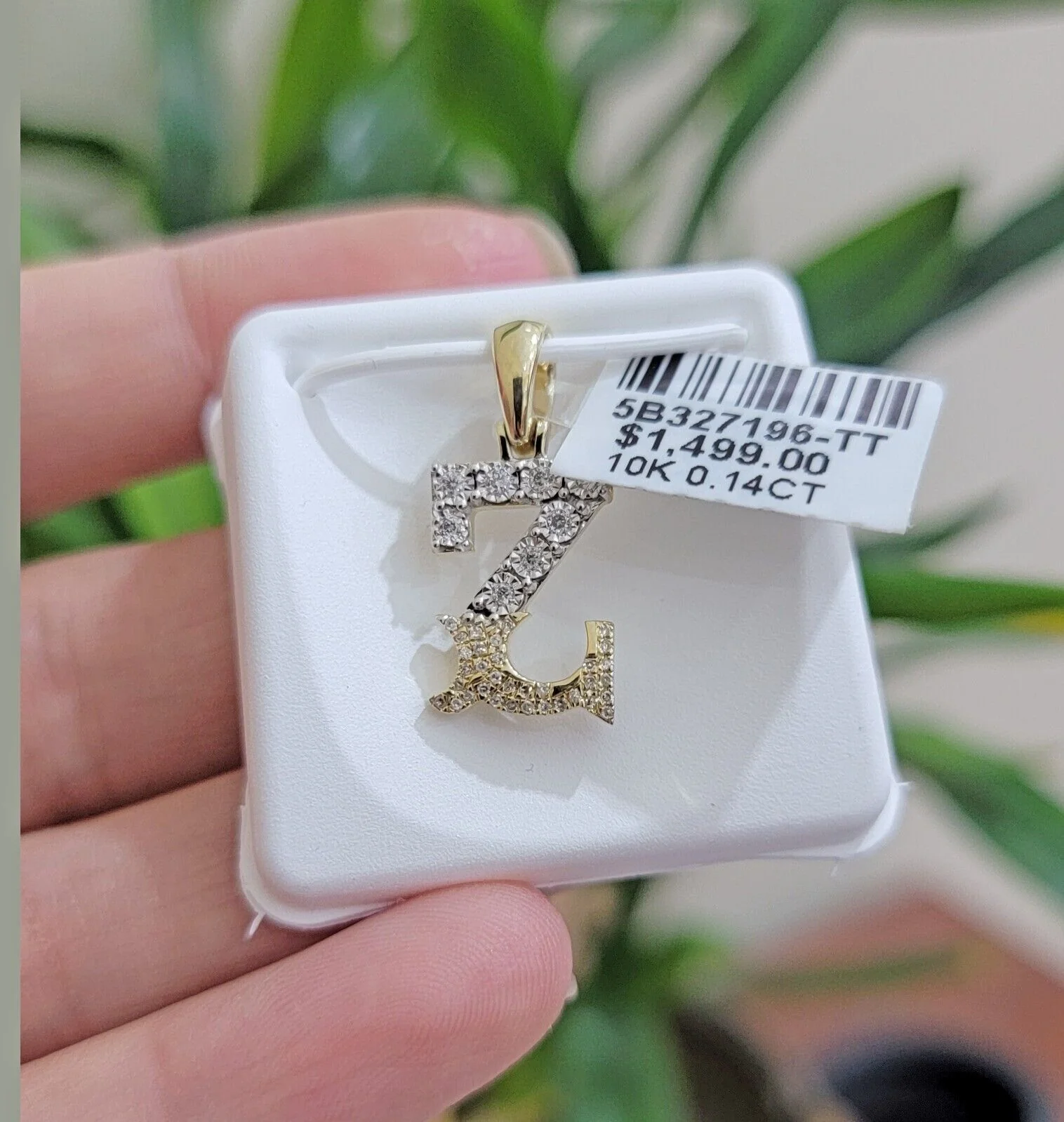 10k Gold Pendant Initial Charm Natural Diamond A-Z Alphabet 10K Yellow Gold REAL - Image 16