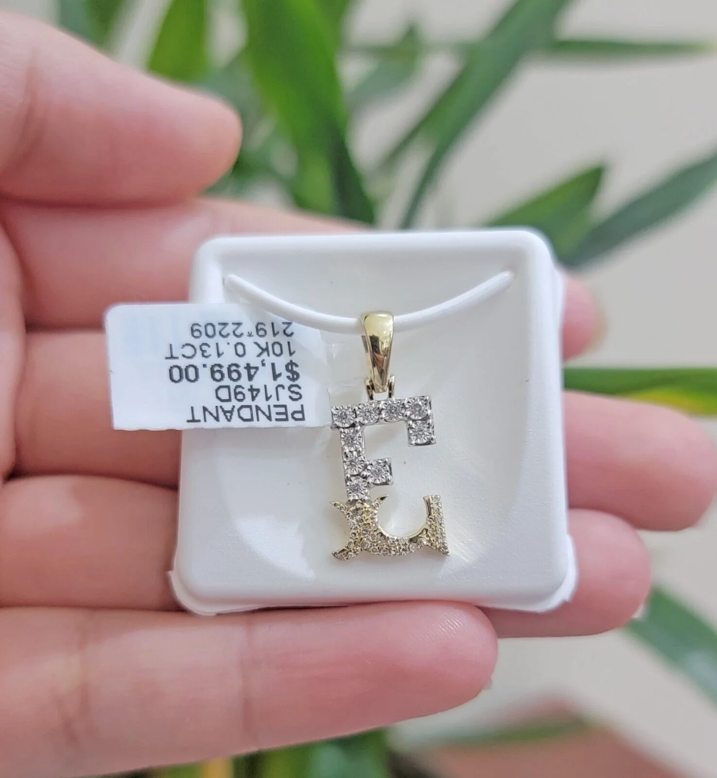 10k Gold Pendant Initial Charm Natural Diamond A-Z Alphabet 10K Yellow Gold REAL - Image 19
