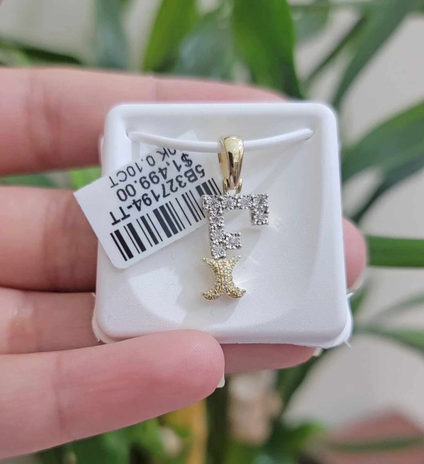 10k Gold Pendant Initial Charm Natural Diamond A-Z Alphabet 10K Yellow Gold REAL - Image 20