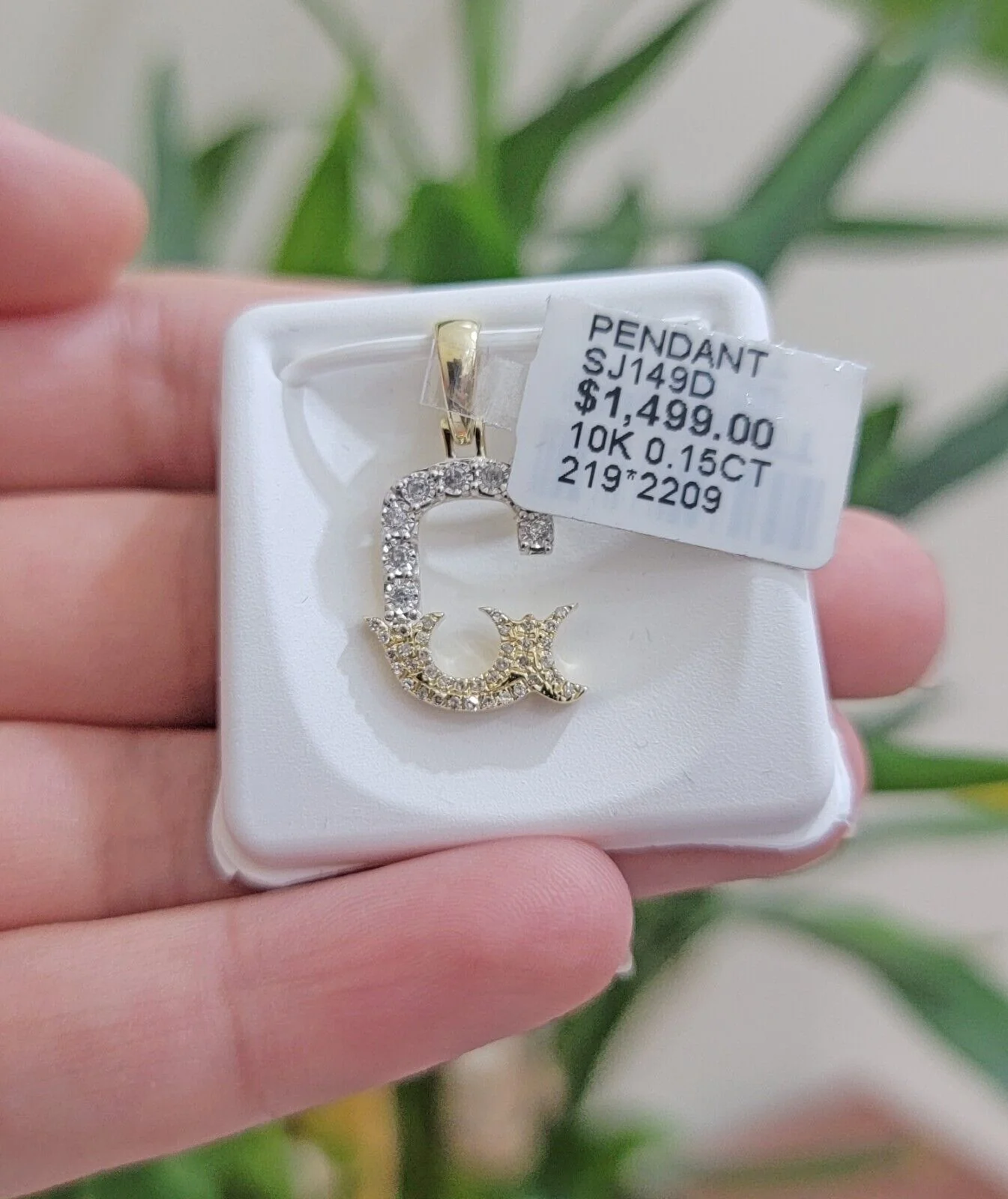 10k Gold Pendant Initial Charm Natural Diamond A-Z Alphabet 10K Yellow Gold REAL - Image 21