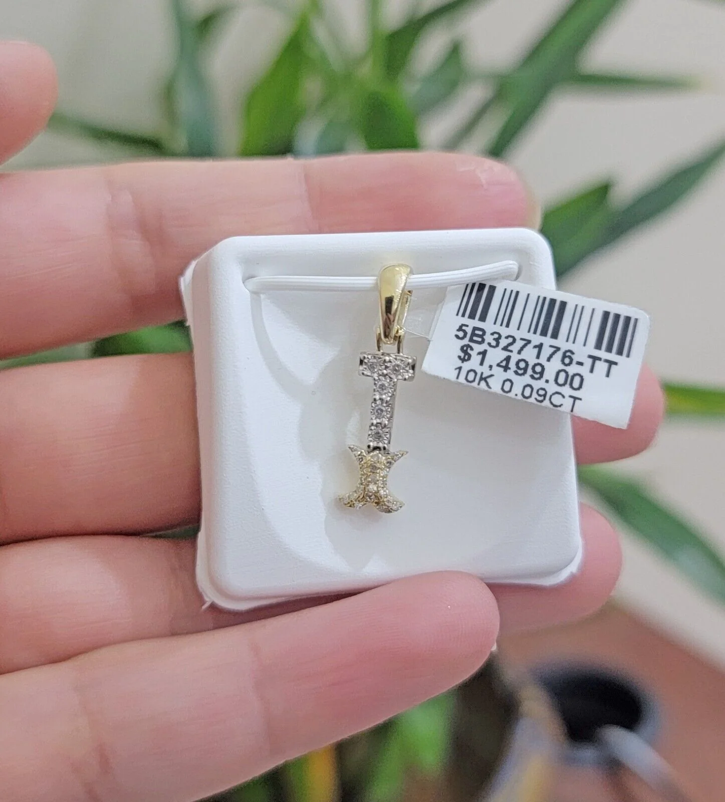 10k Gold Pendant Initial Charm Natural Diamond A-Z Alphabet 10K Yellow Gold REAL - Image 24