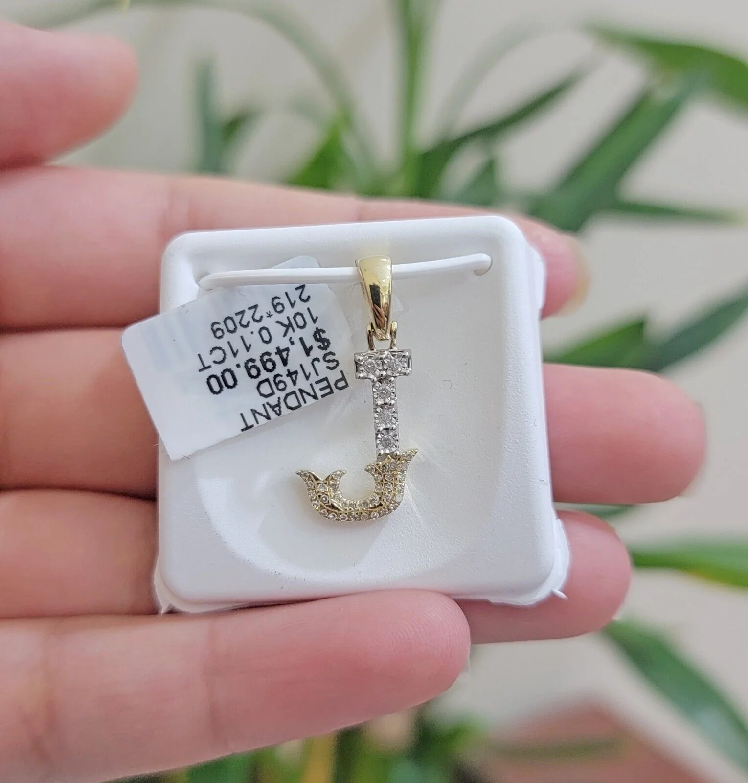 10k Gold Pendant Initial Charm Natural Diamond A-Z Alphabet 10K Yellow Gold REAL - Image 25
