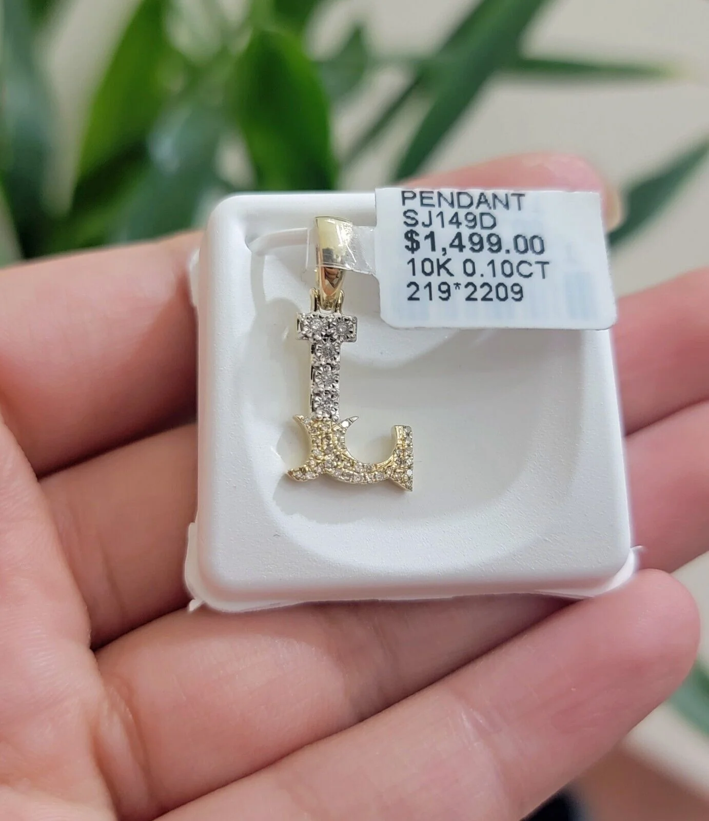 10k Gold Pendant Initial Charm Natural Diamond A-Z Alphabet 10K Yellow Gold REAL - Image 27