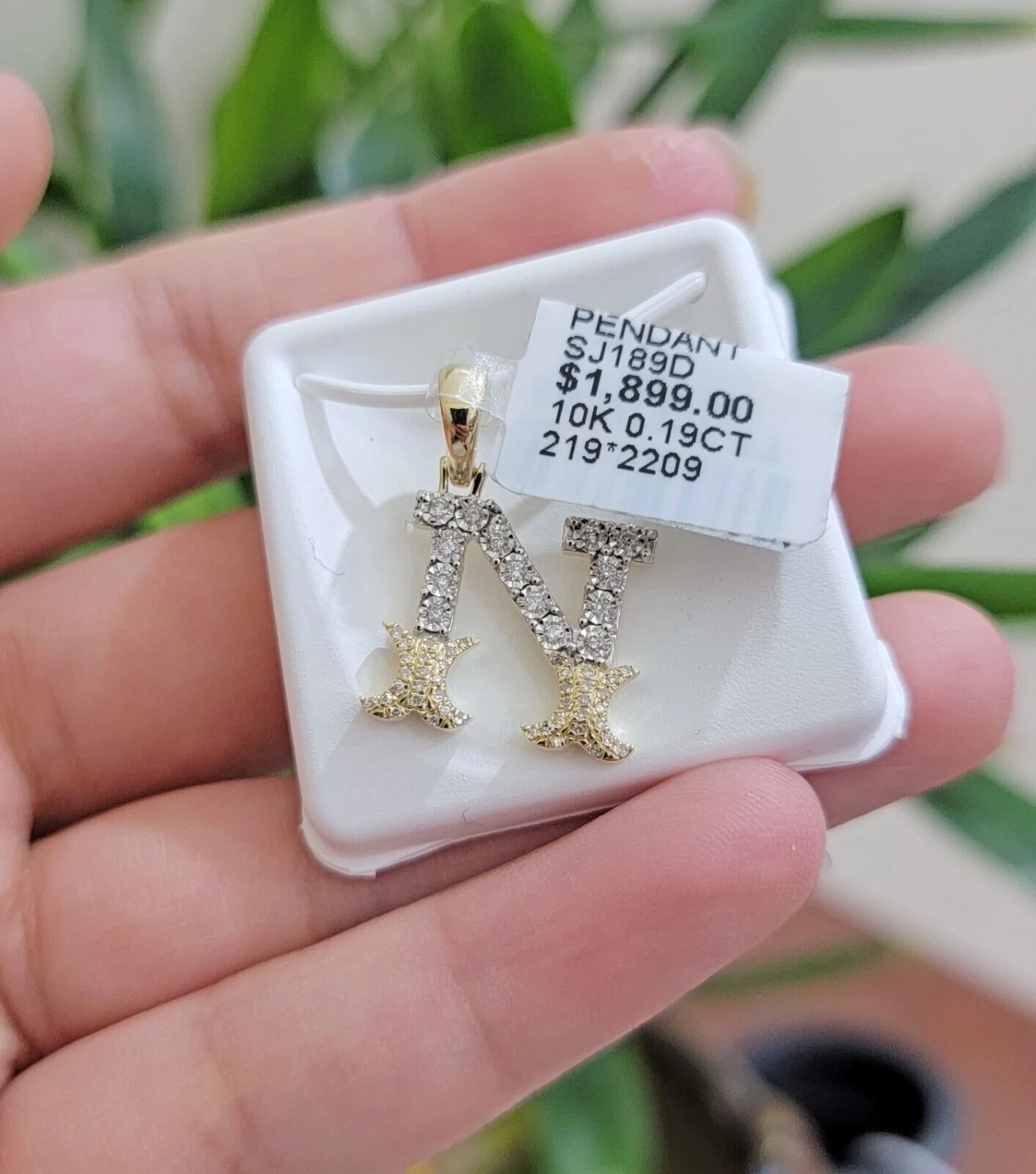 10k Gold Pendant Initial Charm Natural Diamond A-Z Alphabet 10K Yellow Gold REAL - Image 29