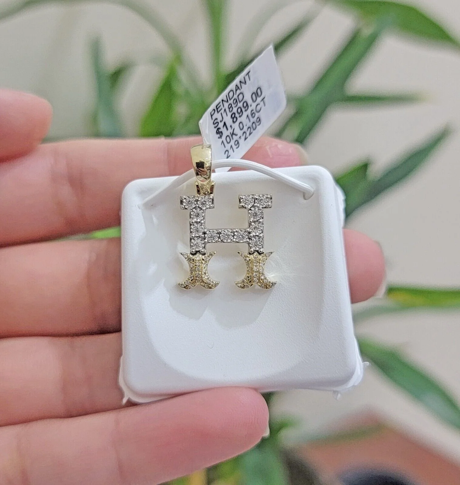 10k Gold Pendant Initial Charm Natural Diamond A-Z Alphabet 10K Yellow Gold REAL - Image 30