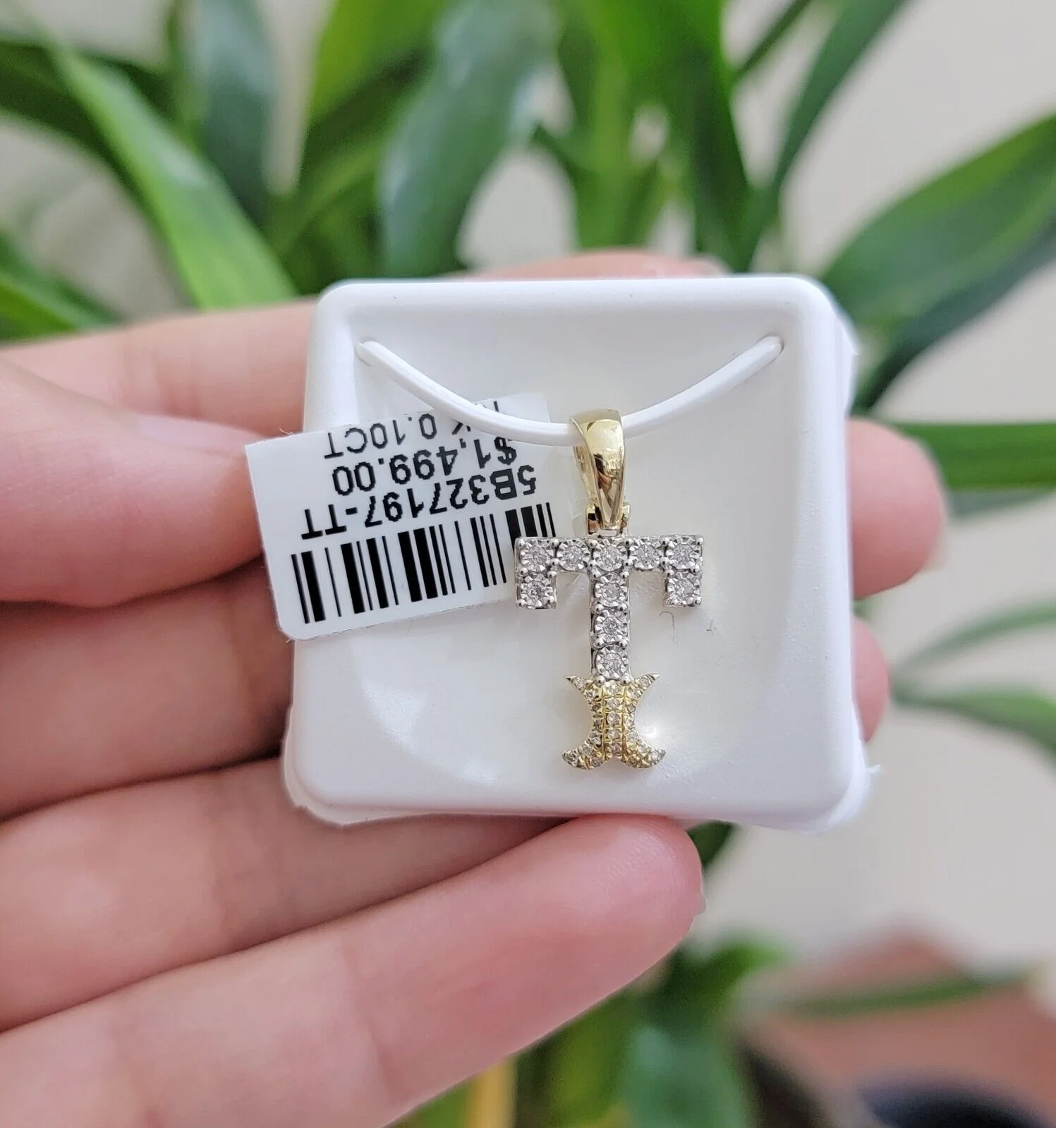 10k Gold Pendant Initial Charm Natural Diamond A-Z Alphabet 10K Yellow Gold REAL - Image 32