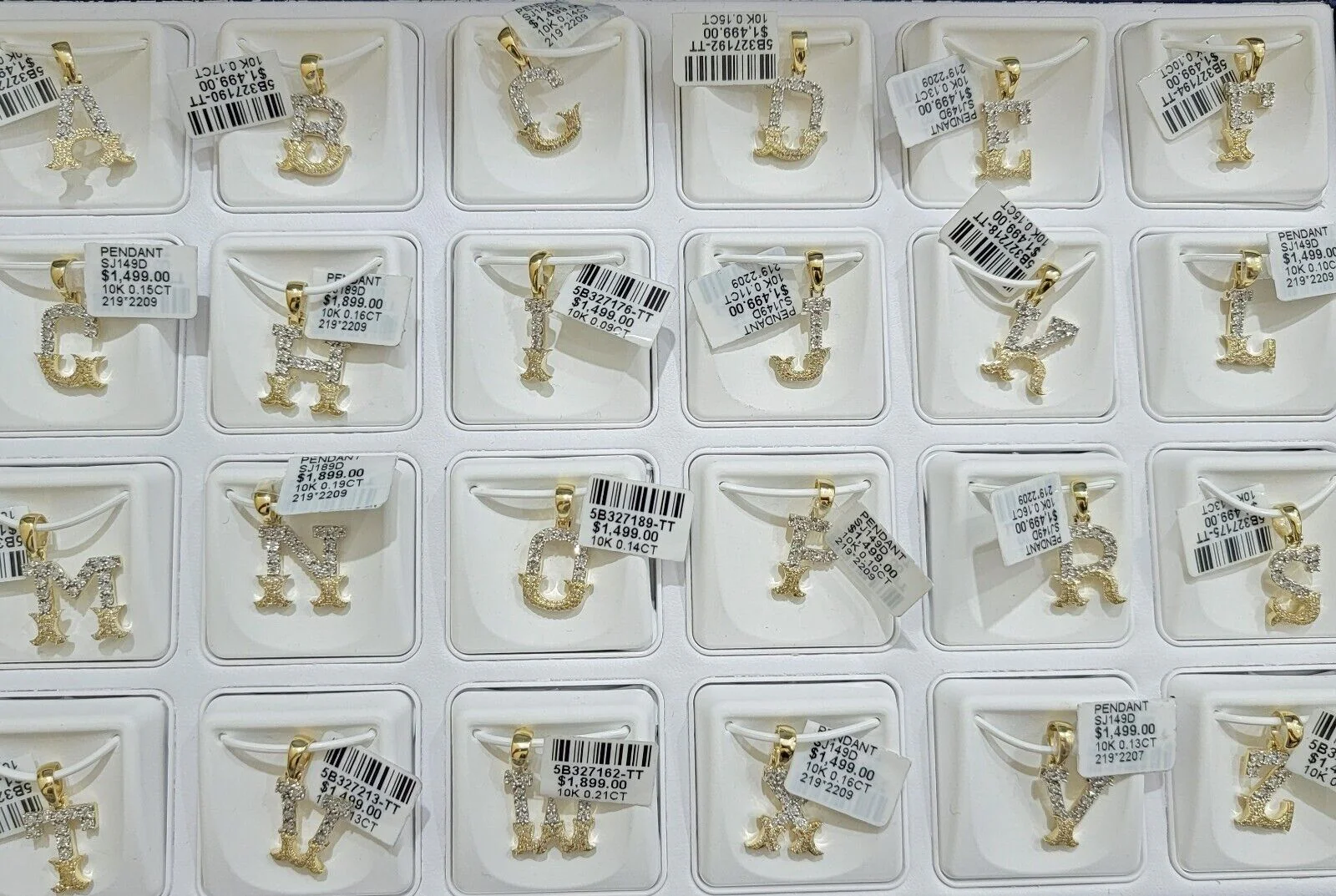 10k Gold Pendant Initial Charm Natural Diamond A-Z Alphabet 10K Yellow Gold REAL - Image 34