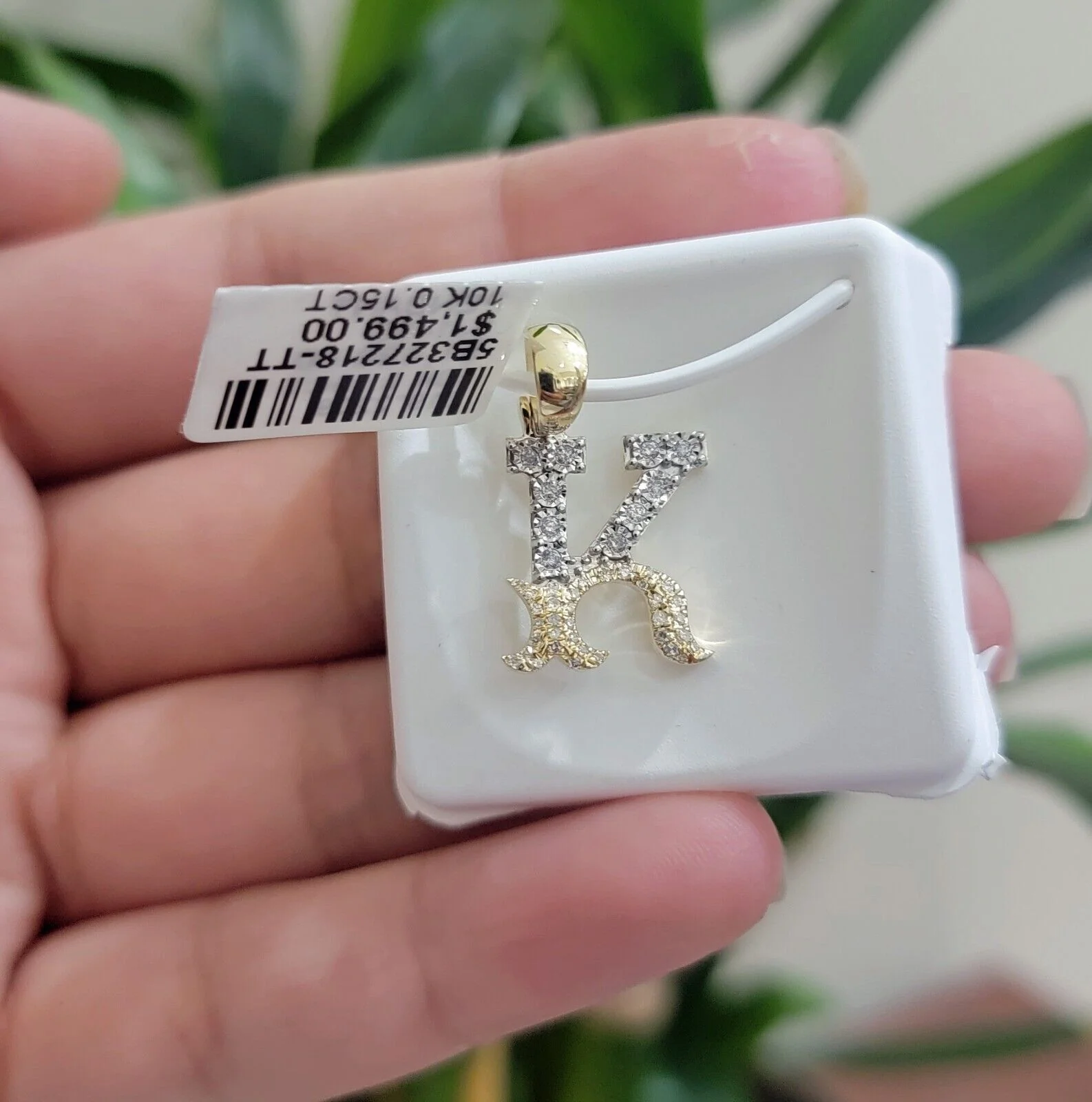 10k Gold Pendant Initial Charm Natural Diamond A-Z Alphabet 10K Yellow Gold REAL - Image 5