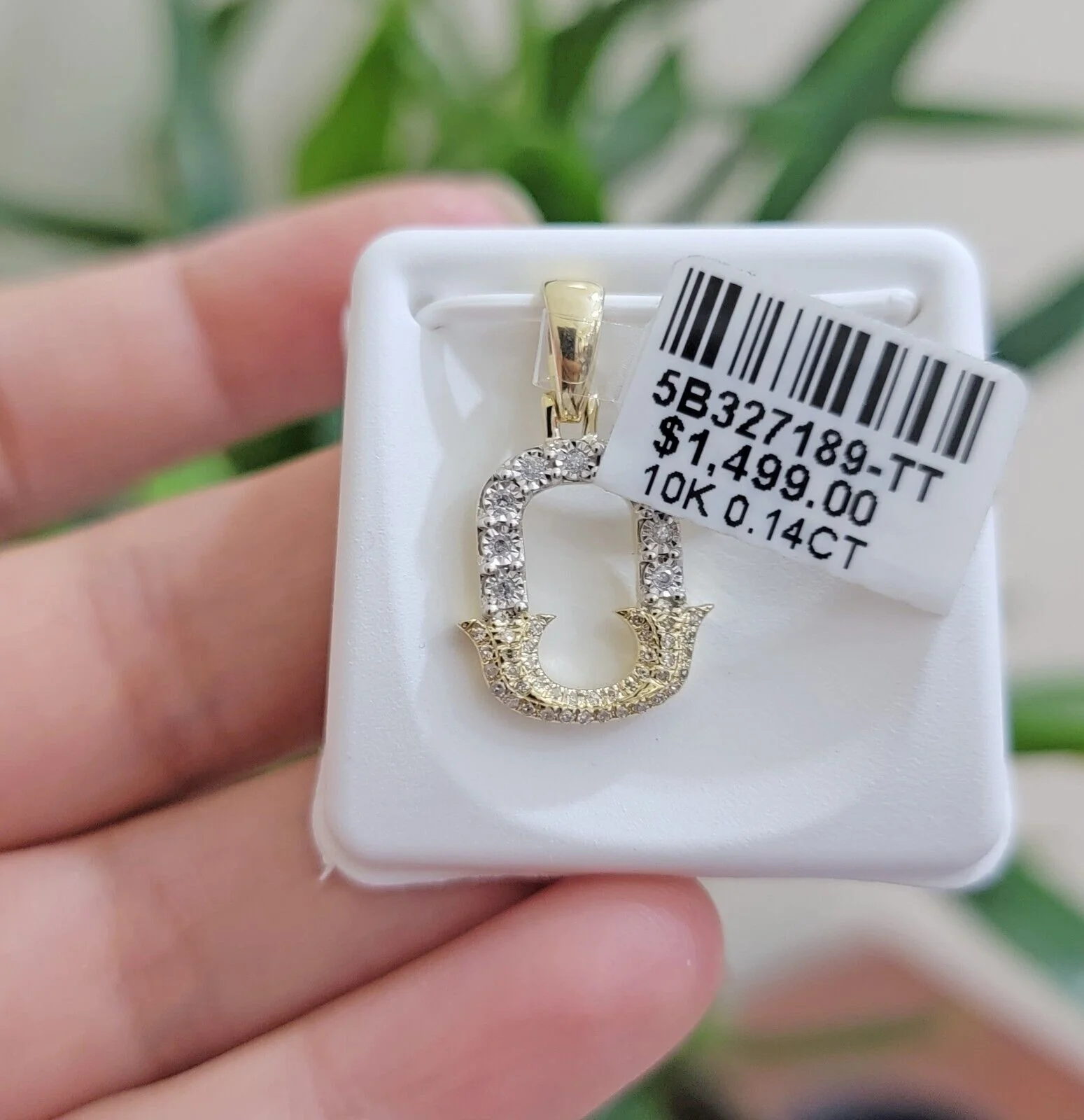 10k Gold Pendant Initial Charm Natural Diamond A-Z Alphabet 10K Yellow Gold REAL - Image 8