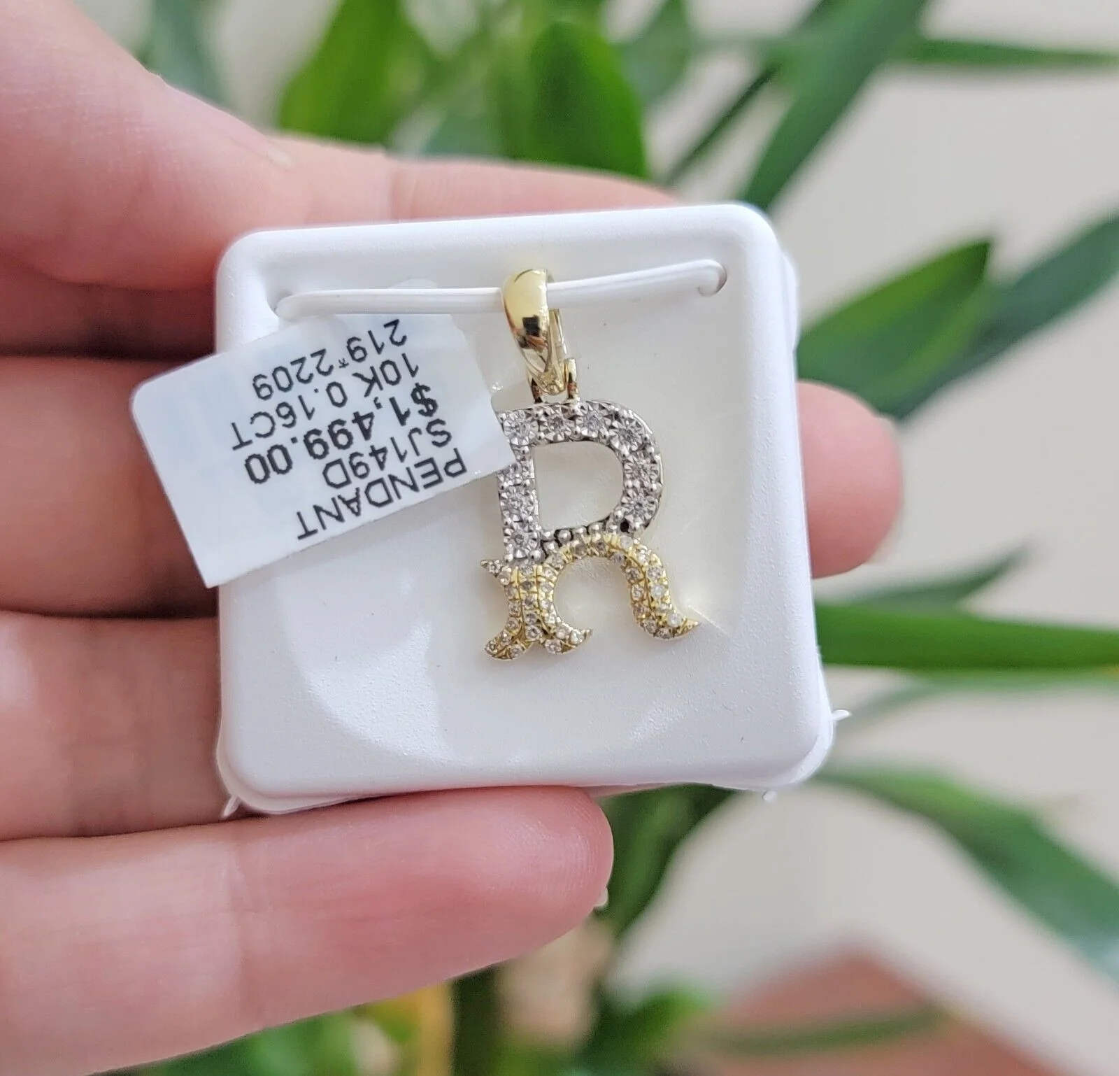 10k Gold Pendant Initial Charm Natural Diamond A-Z Alphabet 10K Yellow Gold REAL - Image 9