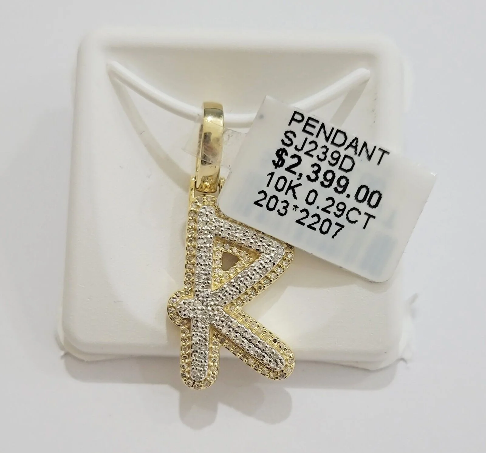 10k Gold Pendant Natural Diamond Initial Charm A-Z Alphabet 10K Yellow Gold REAL - Image 11