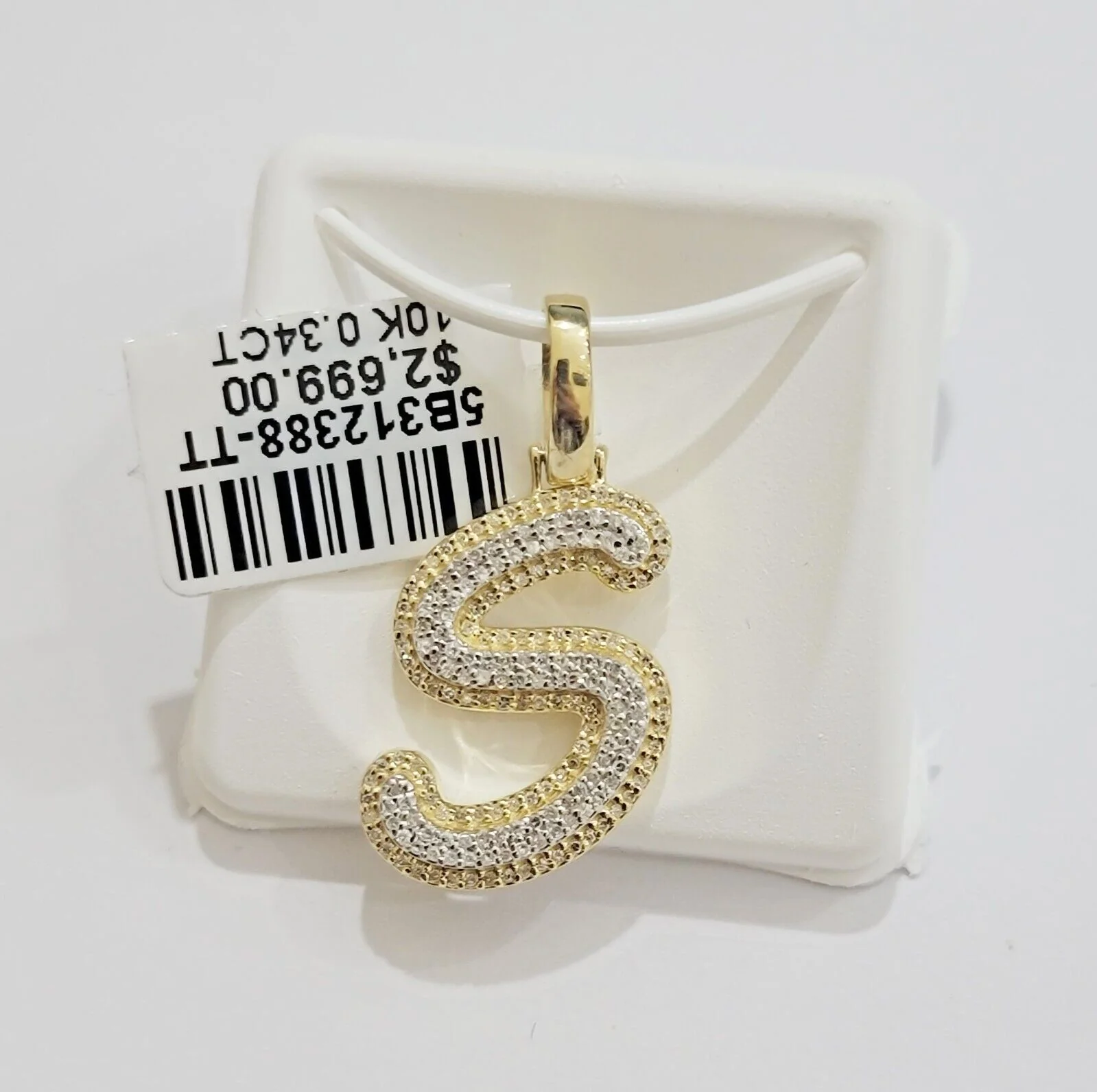 10k Gold Pendant Natural Diamond Initial Charm A-Z Alphabet 10K Yellow Gold REAL - Image 13