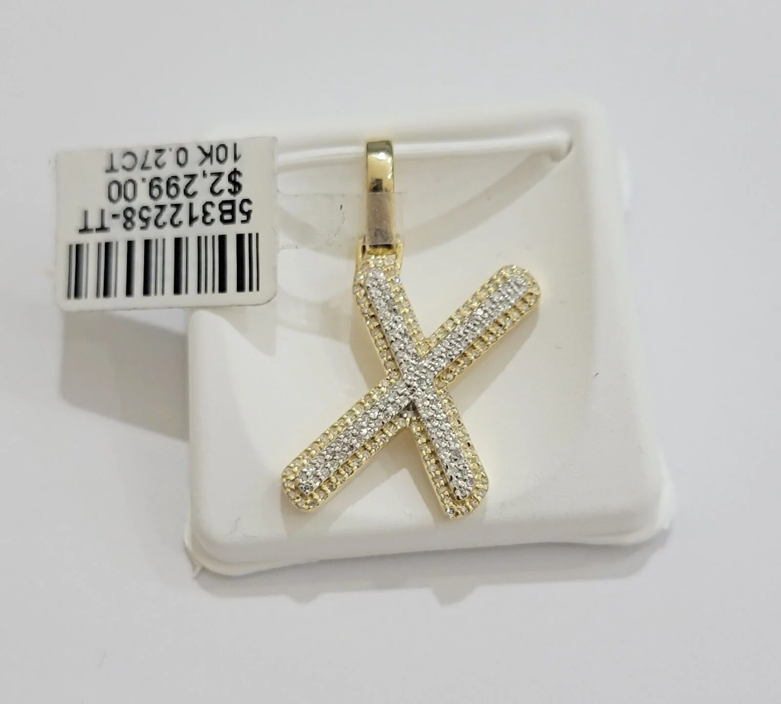 10k Gold Pendant Natural Diamond Initial Charm A-Z Alphabet 10K Yellow Gold REAL - Image 17