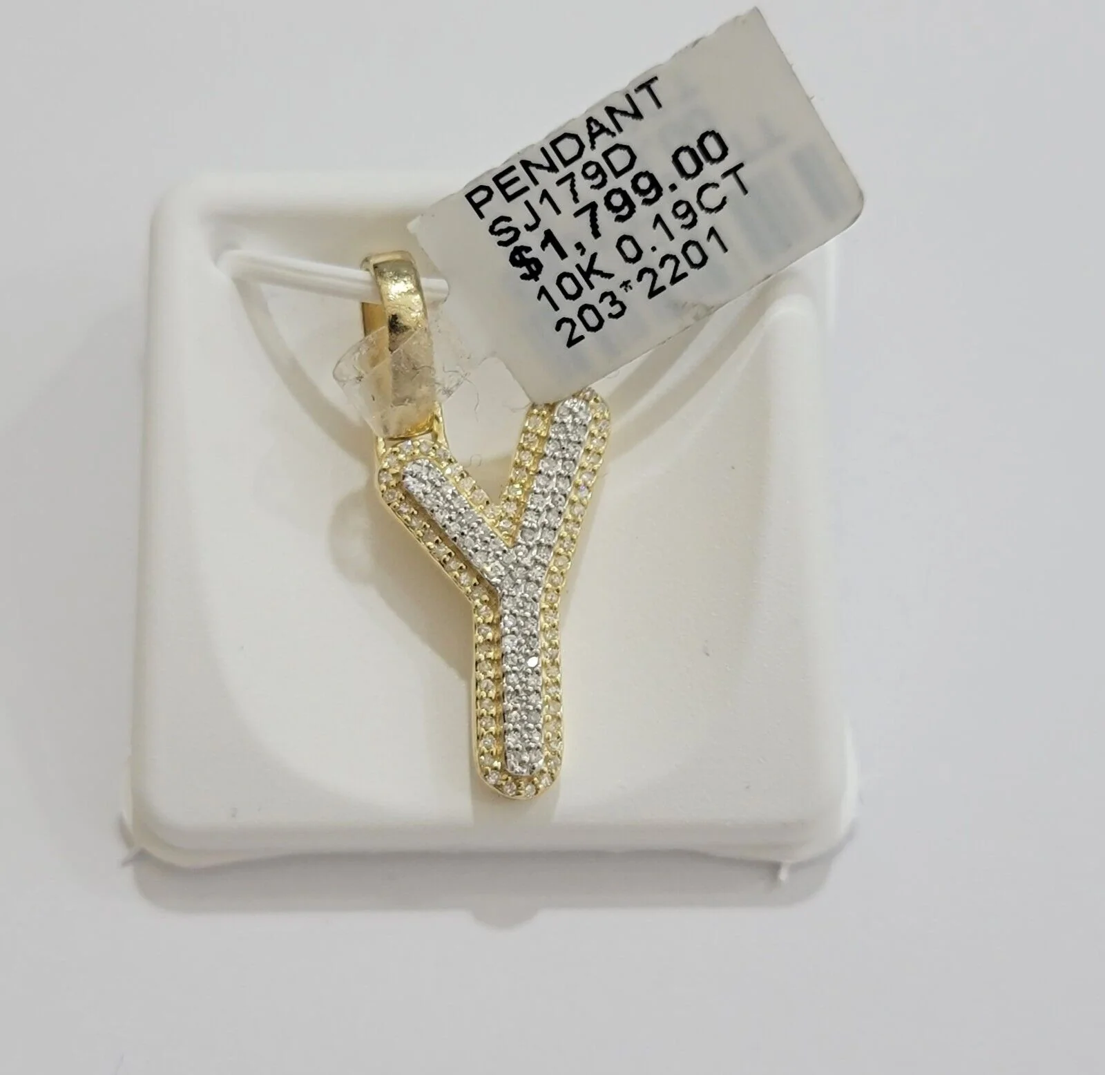 10k Gold Pendant Natural Diamond Initial Charm A-Z Alphabet 10K Yellow Gold REAL - Image 18