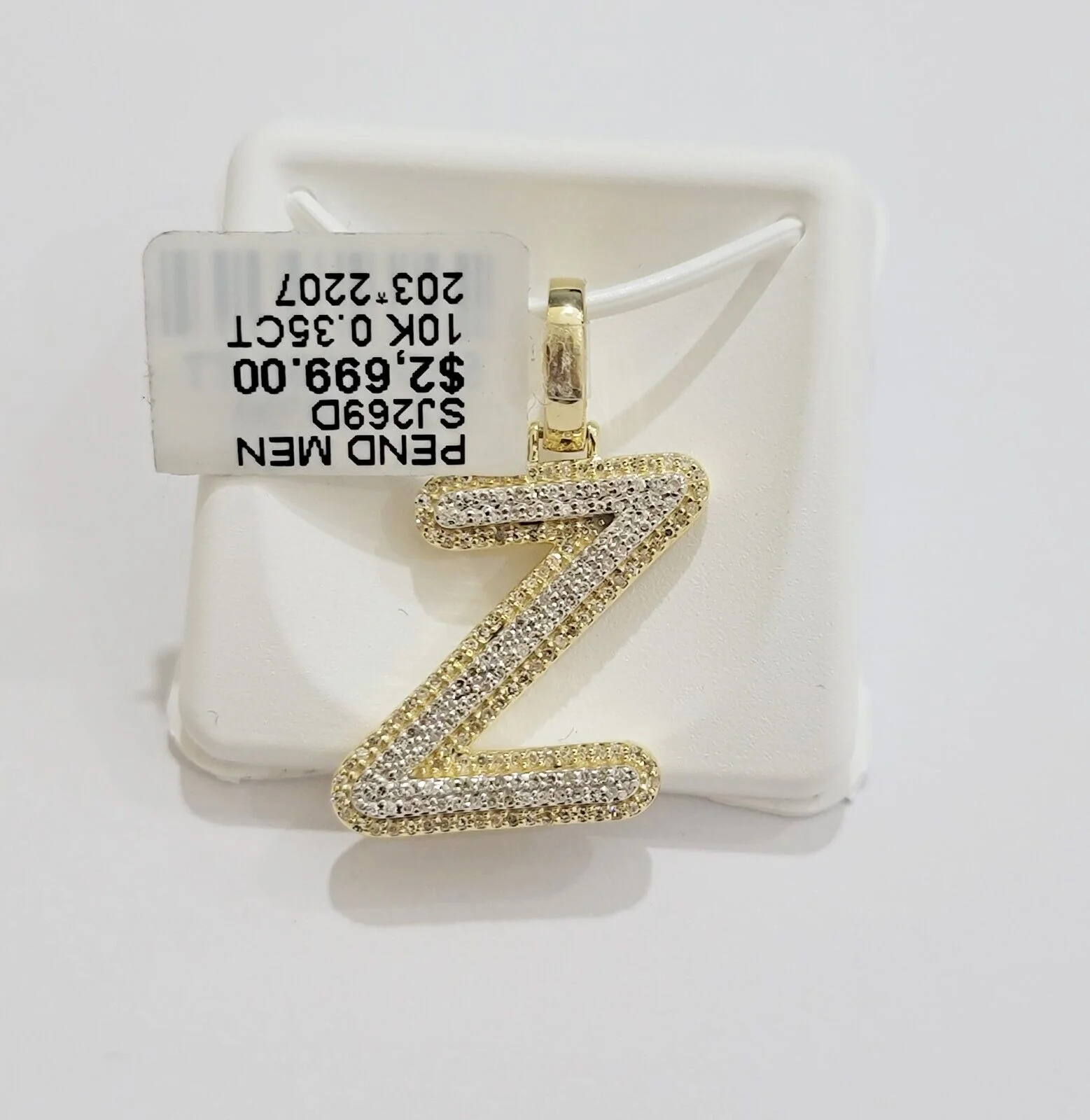 10k Gold Pendant Natural Diamond Initial Charm A-Z Alphabet 10K Yellow Gold REAL - Image 19