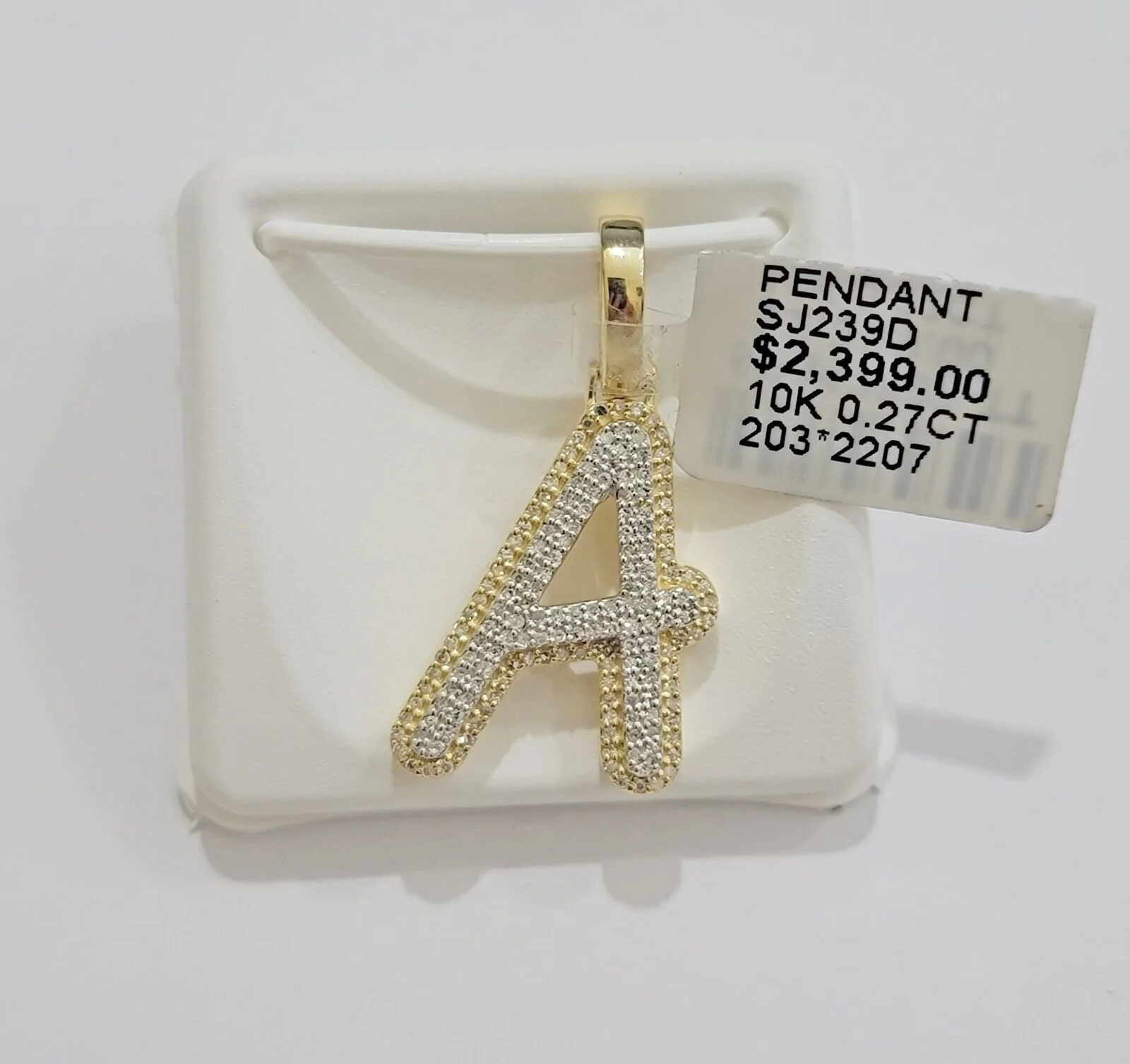 10k Gold Pendant Natural Diamond Initial Charm A-Z Alphabet 10K Yellow Gold REAL - Image 20
