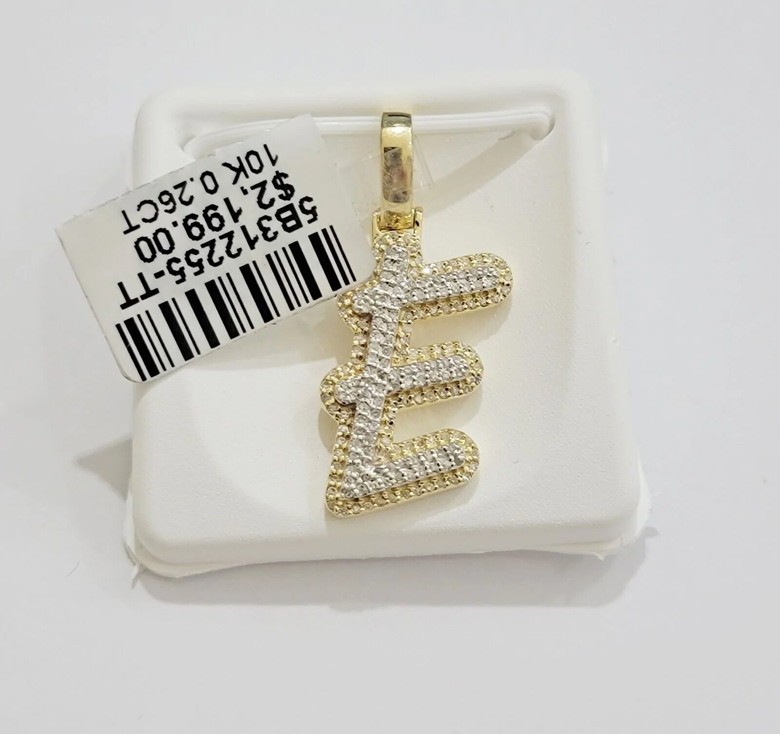 10k Gold Pendant Natural Diamond Initial Charm A-Z Alphabet 10K Yellow Gold REAL - Image 23