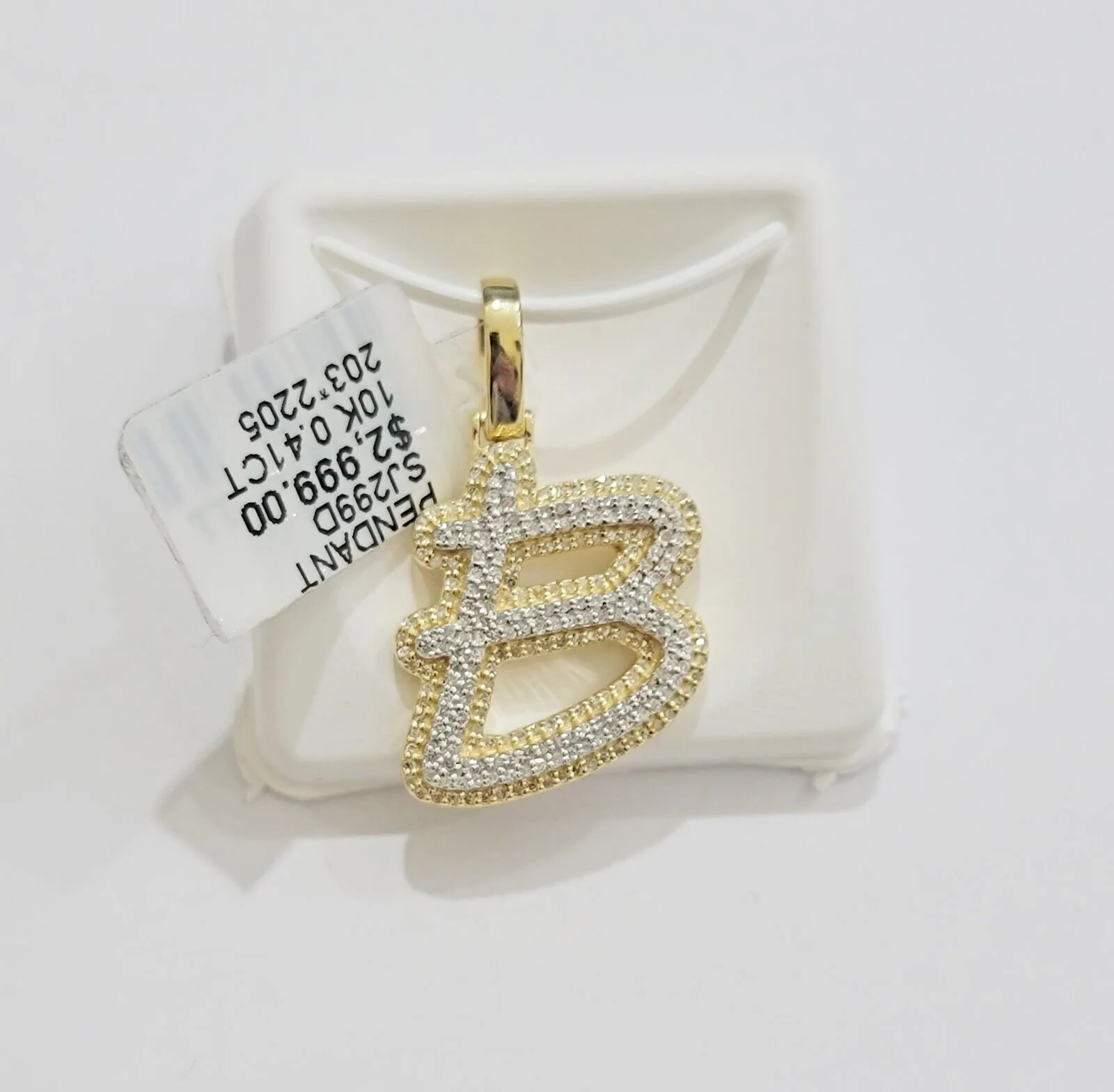 10k Gold Pendant Natural Diamond Initial Charm A-Z Alphabet 10K Yellow Gold REAL - Image 25