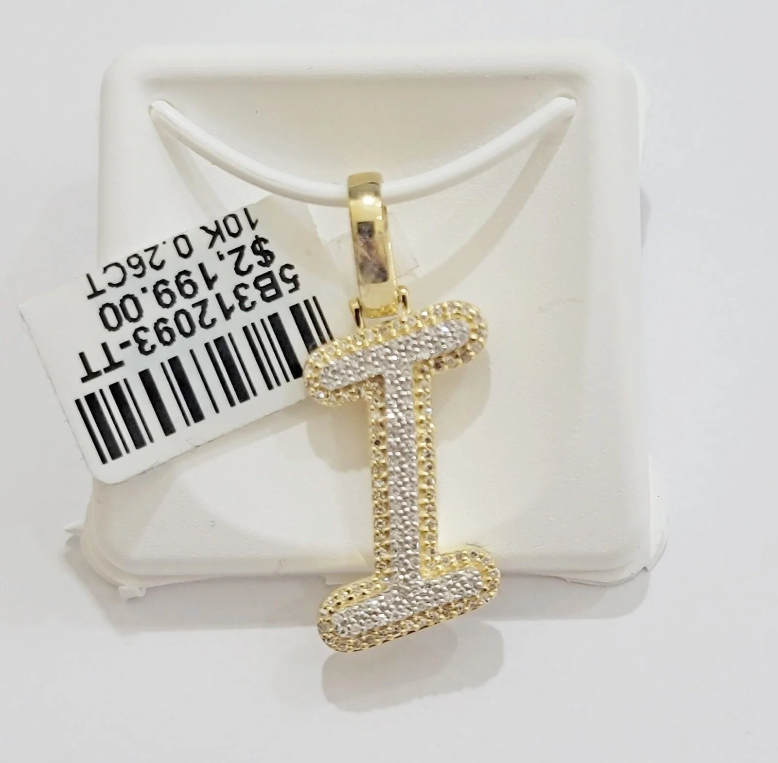 10k Gold Pendant Natural Diamond Initial Charm A-Z Alphabet 10K Yellow Gold REAL - Image 3
