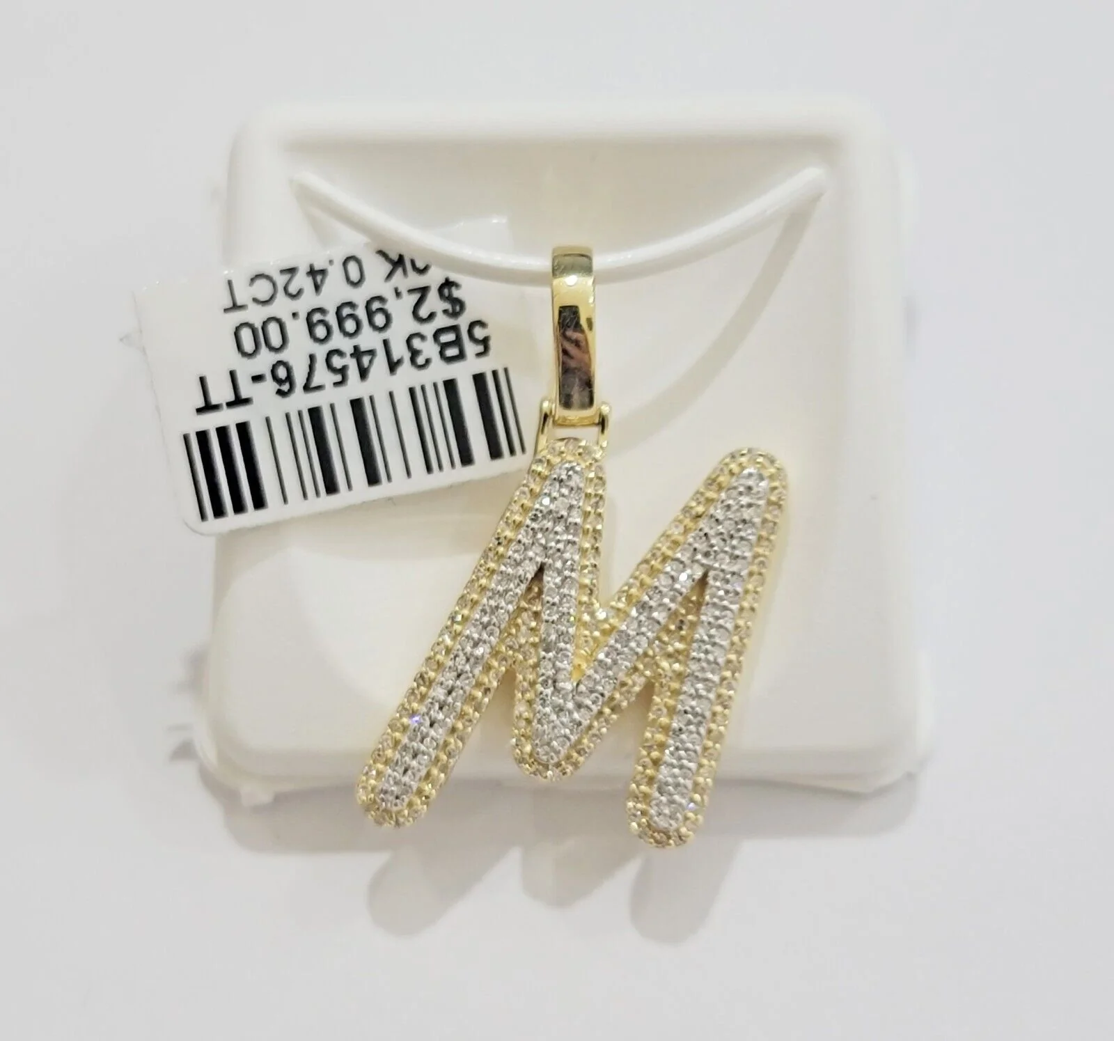 10k Gold Pendant Natural Diamond Initial Charm A-Z Alphabet 10K Yellow Gold REAL - Image 31