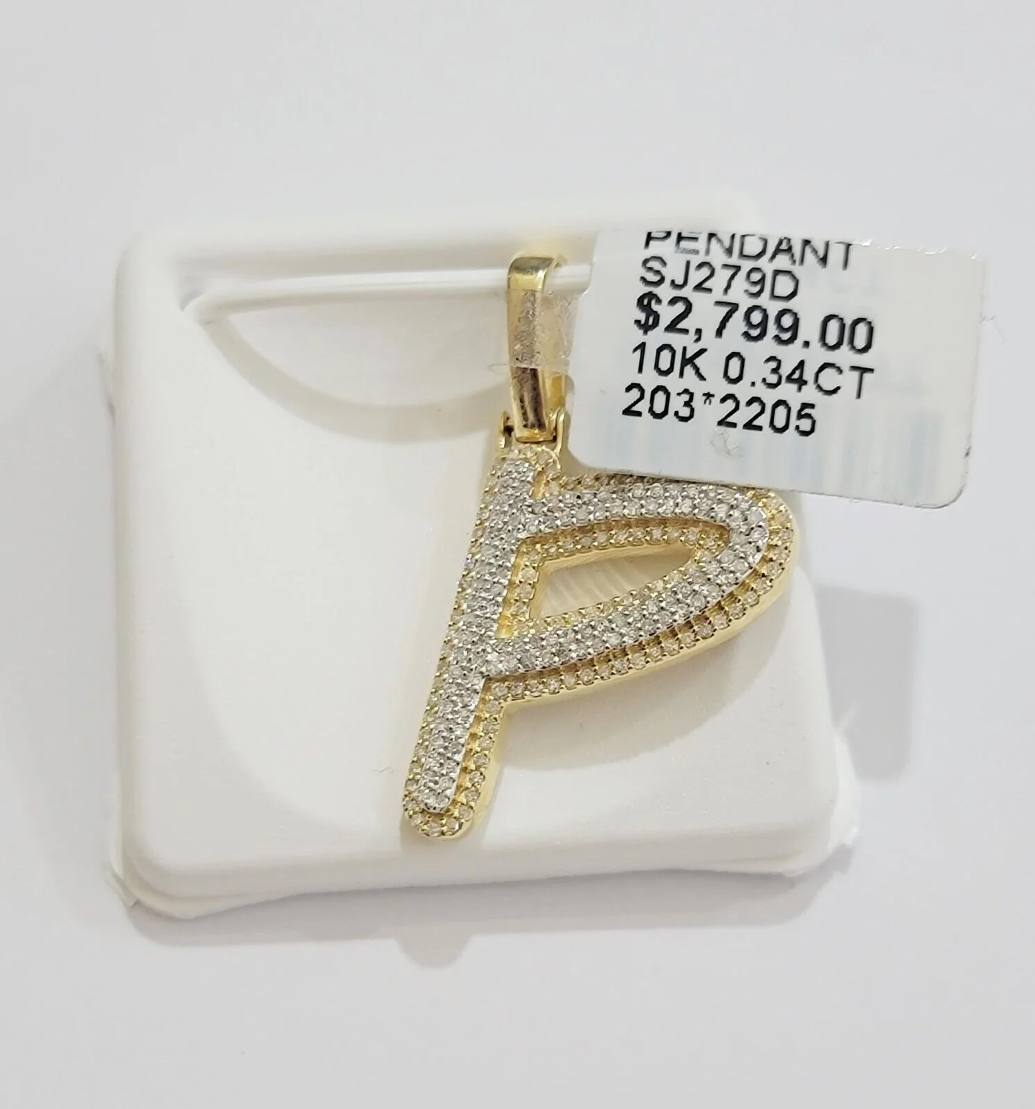 10k Gold Pendant Natural Diamond Initial Charm A-Z Alphabet 10K Yellow Gold REAL - Image 34
