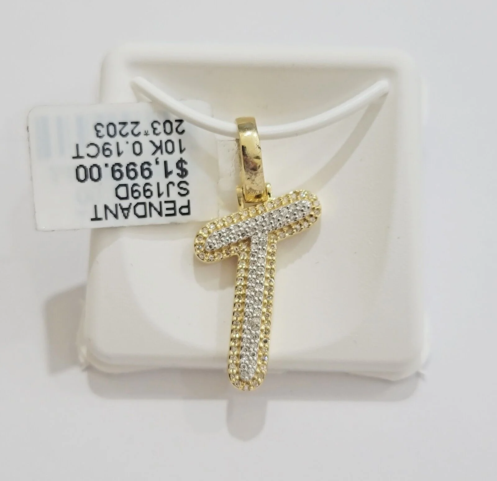 10k Gold Pendant Natural Diamond Initial Charm A-Z Alphabet 10K Yellow Gold REAL - Image 35