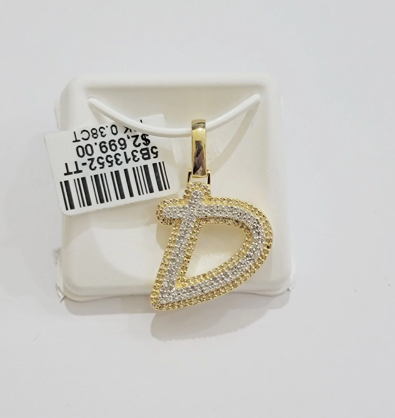 10k Gold Pendant Natural Diamond Initial Charm A-Z Alphabet 10K Yellow Gold REAL - Image 37