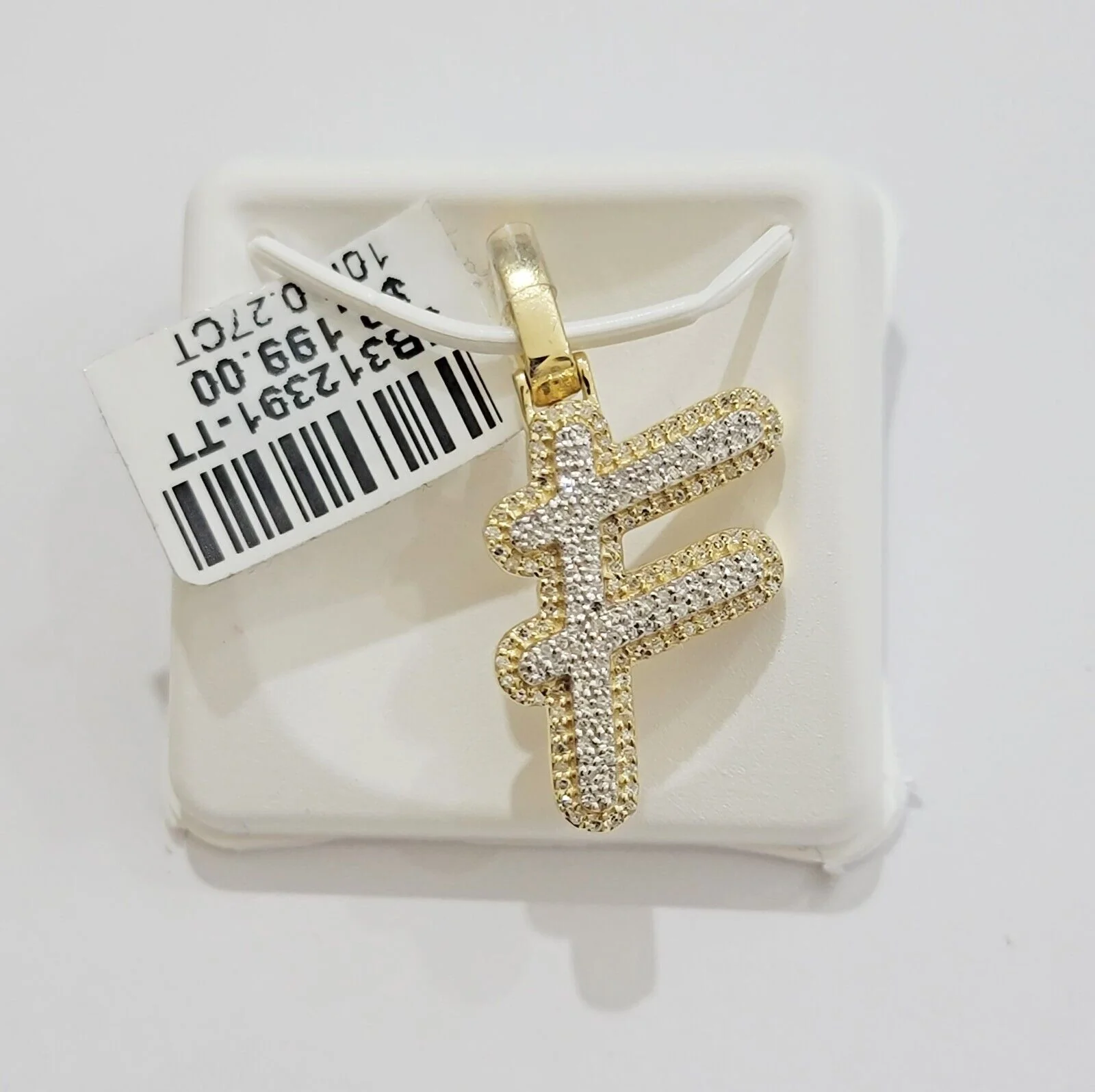10k Gold Pendant Natural Diamond Initial Charm A-Z Alphabet 10K Yellow Gold REAL - Image 38