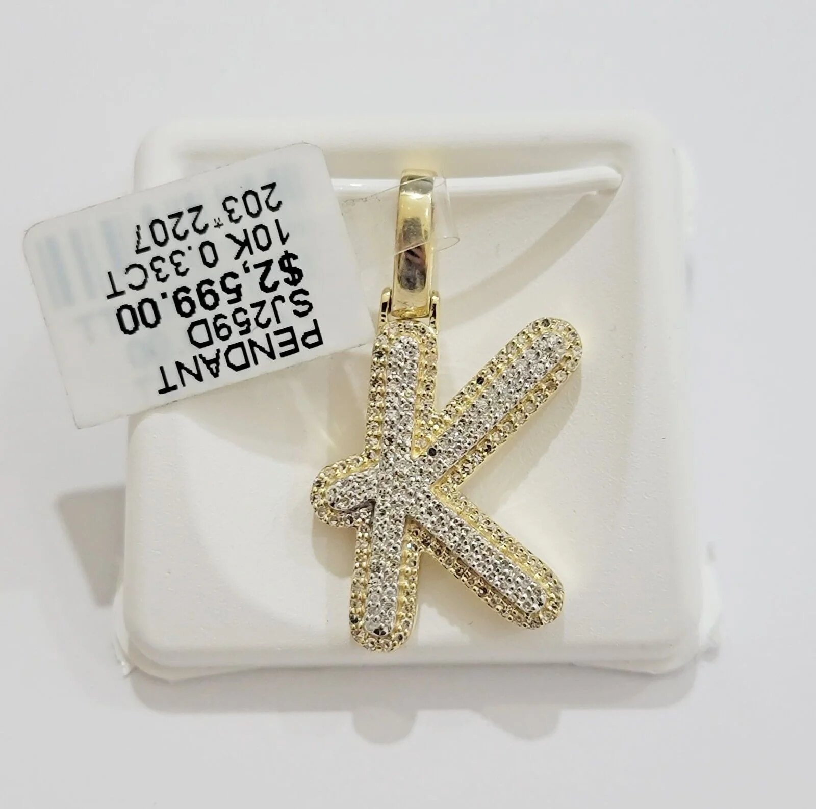 10k Gold Pendant Natural Diamond Initial Charm A-Z Alphabet 10K Yellow Gold REAL - Image 5
