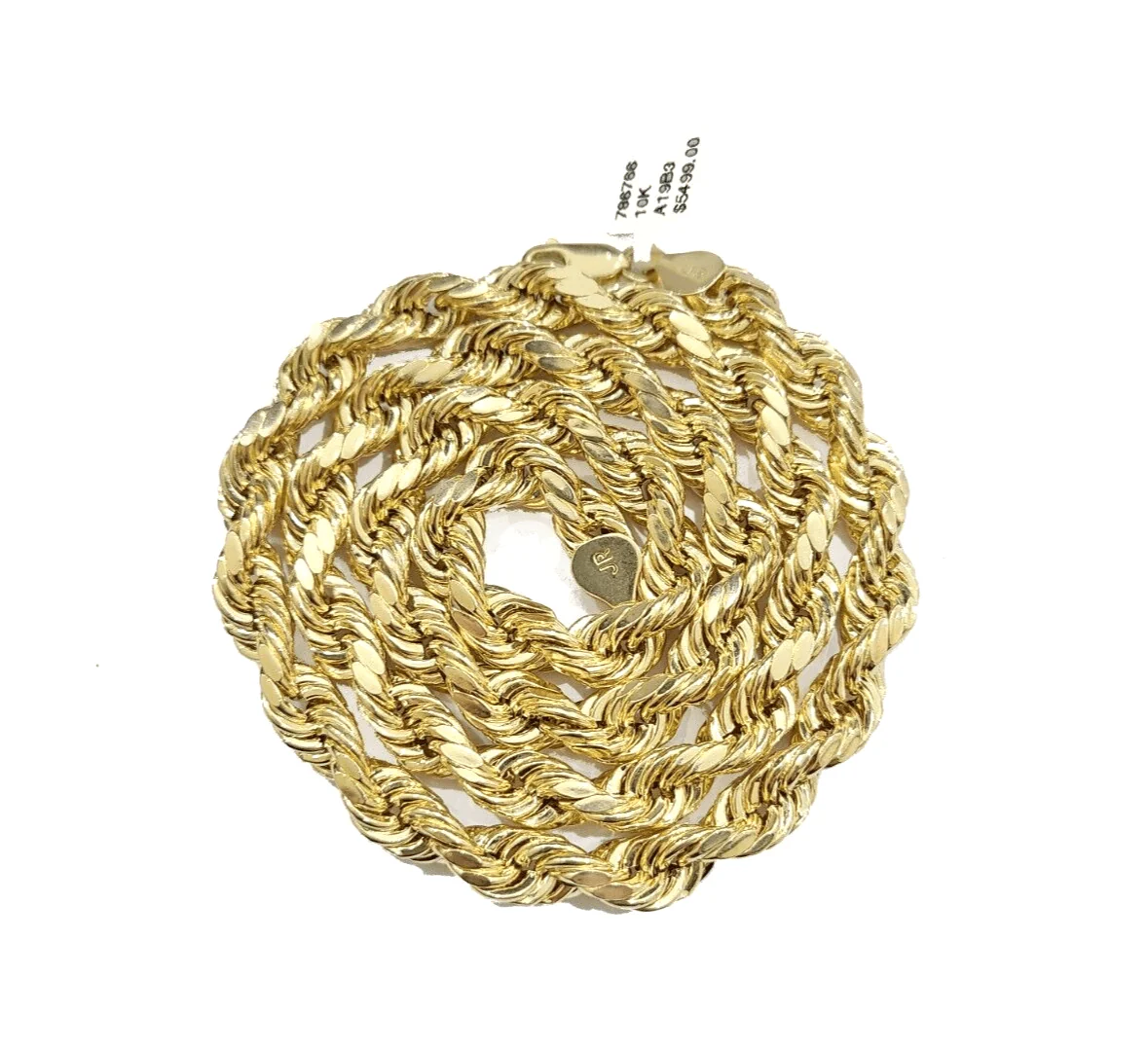 10k Gold Pharaoh Head Charm Rope Chain Necklace 8mm 26'' Set & Pendant 10kt REAL - Image 7