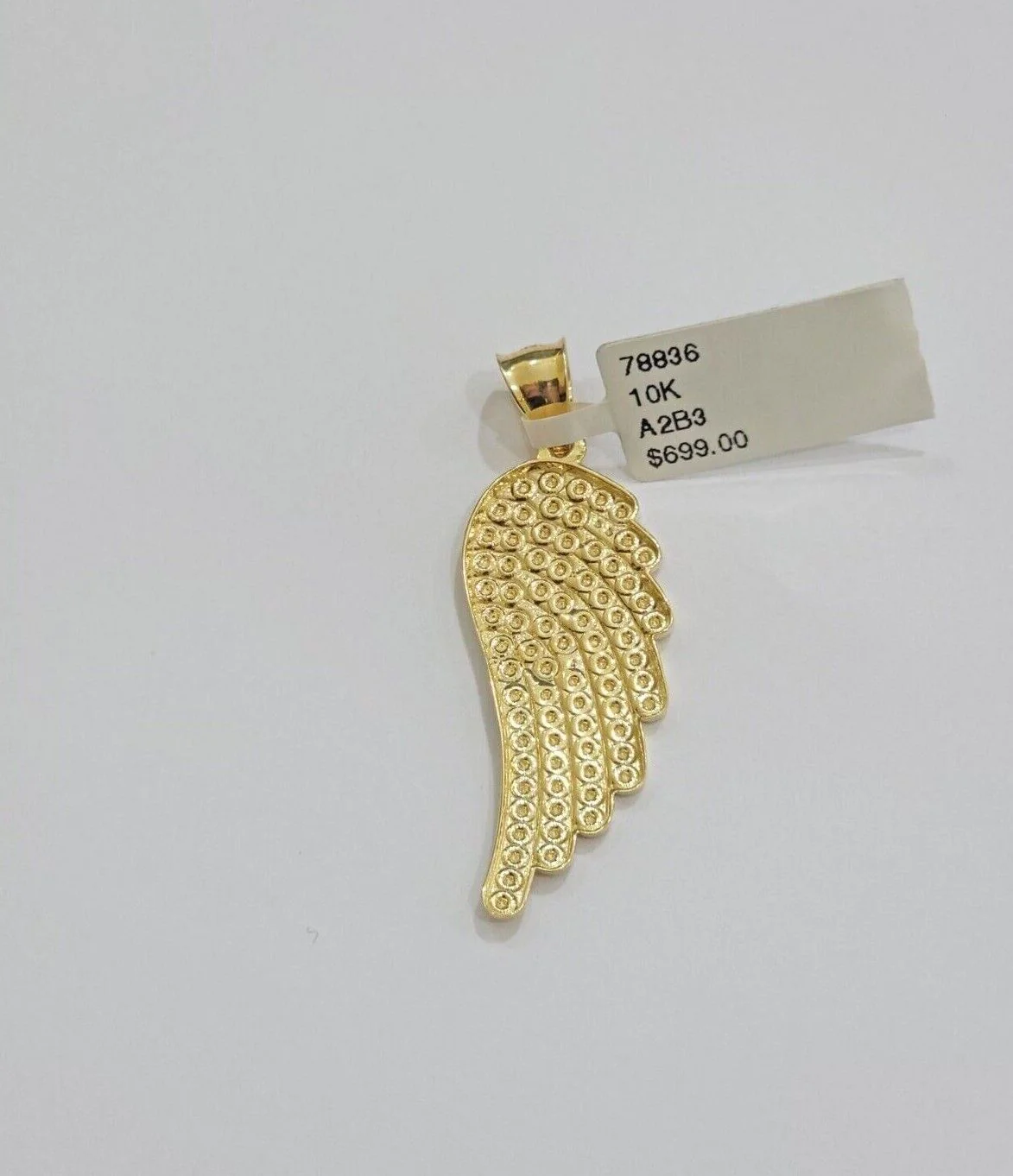 10k Gold Rope Chain Angel Wing Charm Pendant Set 18-28'' Inch 3mm Necklace REAL - Image 2