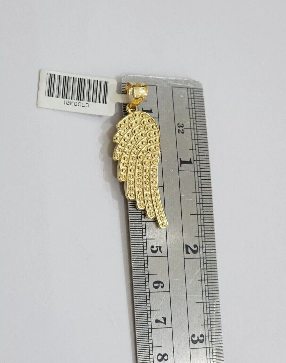 10k Gold Rope Chain Angel Wing Charm Pendant Set 18-28'' Inch 3mm Necklace REAL - Image 6