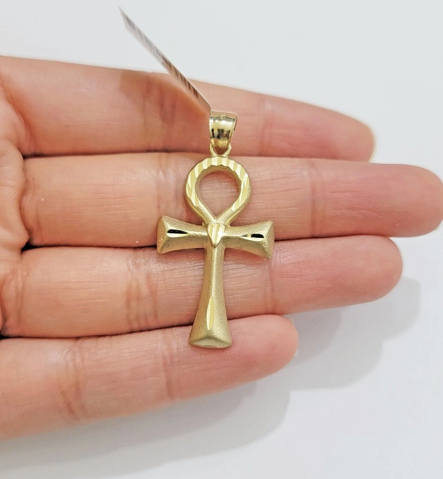 10k Gold Rope Chain Ankh Cross Charm Pendant Set 18"-28" inch 3mm Necklace, REAL - Image 4