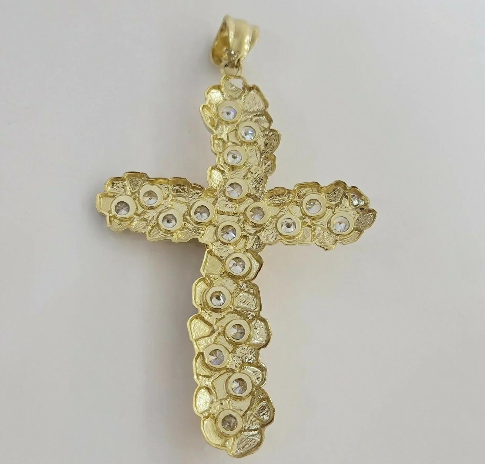 10k Gold Rope Chain & Cross Charm Pendant Mens 10kt Yellow Gold 8mm 26" Necklace - Image 8