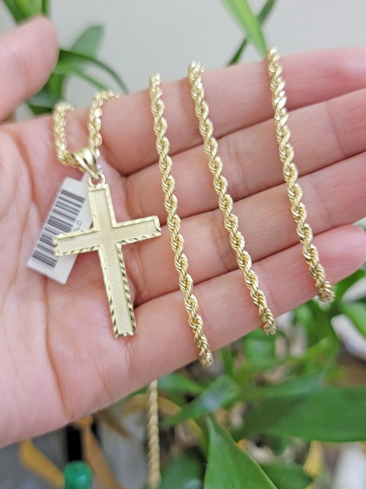 10k Gold Rope Chain Cross Charm Pendant Set 18"-28" inch 3mm Necklace, REAL 10KT - Image 7