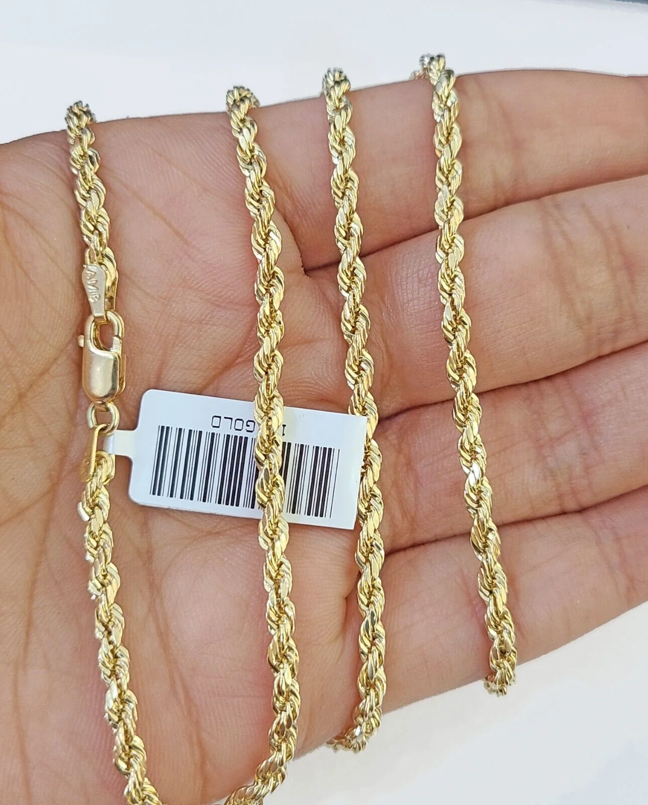 10k Gold Rope Chain & Cross Charm Pendent SET 3mm 22 Inches Necklace , Real 10kt - Image 4