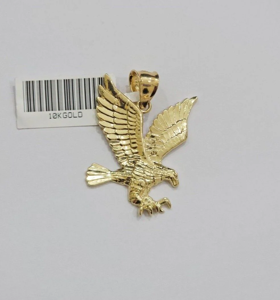 10k Gold Rope Chain Eagle Charm Pendant Set 22'' Inches 3mm Necklace REAL SALE - Image 3