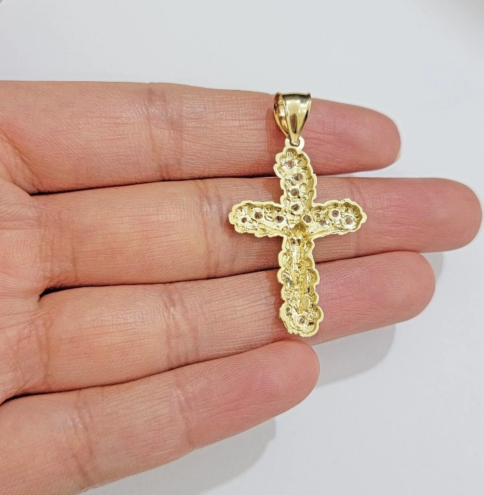 10k Gold Rope Chain Jesus Cross Charm Pendant Set 18-28" inch 4mm Necklace, REAL - Image 9