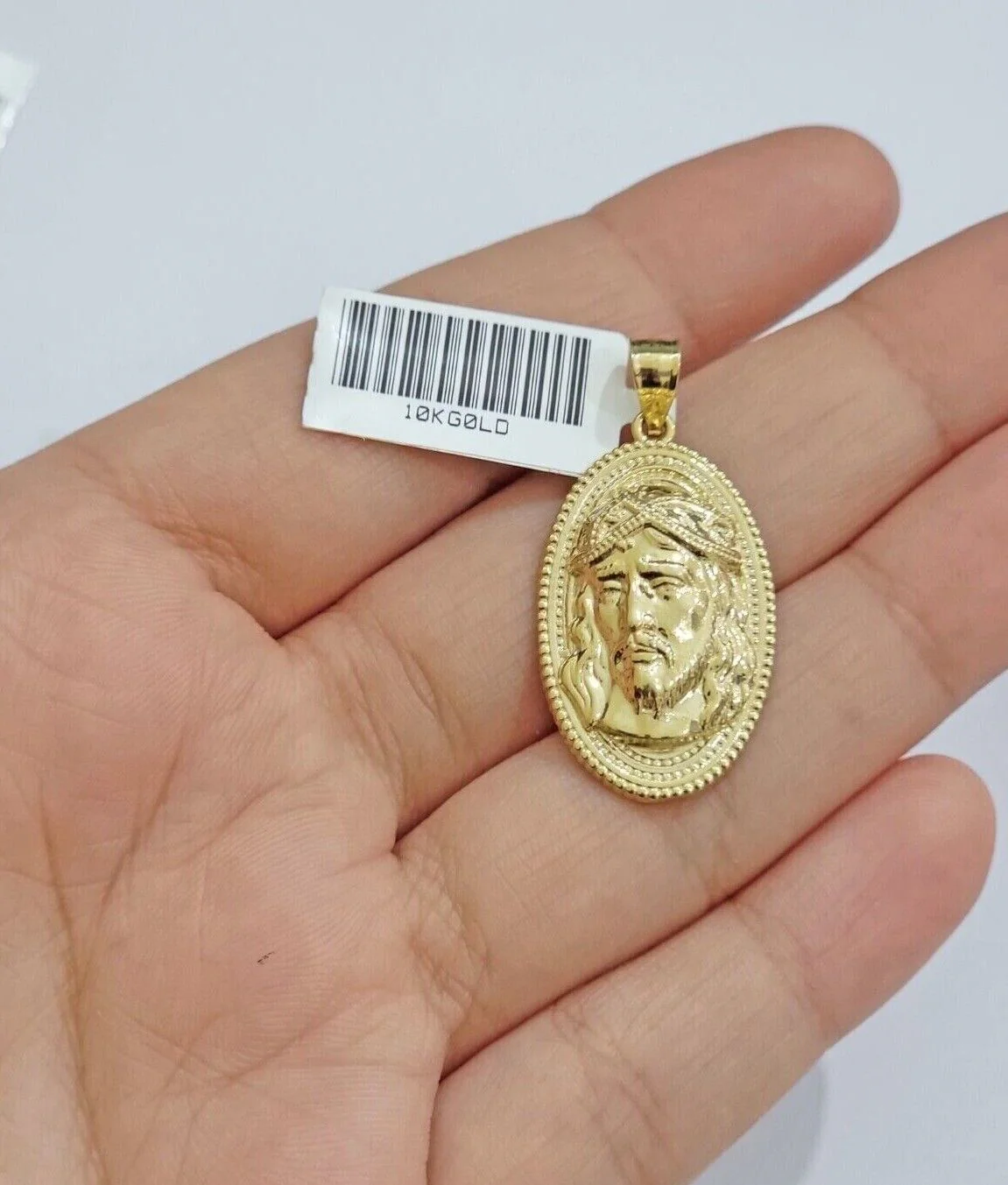 10k Gold Rope Chain Jesus Head Charm Pendant Set 18-28" Inch 3mm Necklace REAL - Image 6