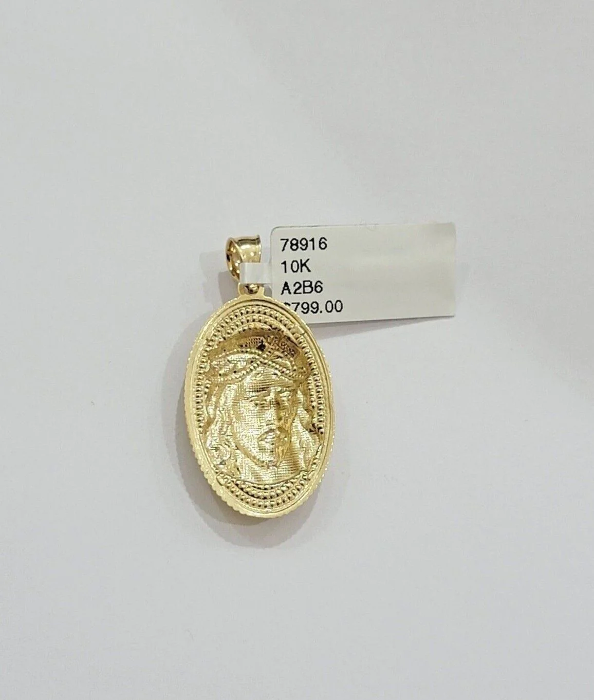 10k Gold Rope Chain Jesus Head Charm Pendant Set 22" Inch 3mm Necklace REAL SALE - Image 2