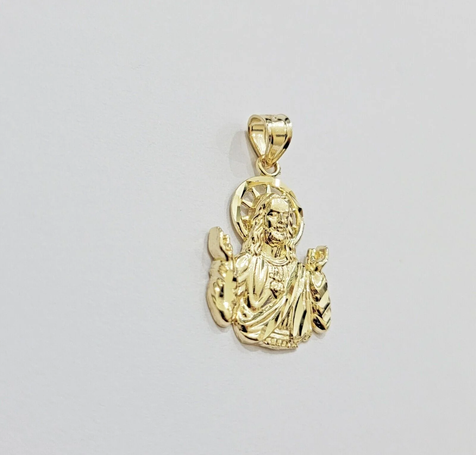 10k Gold Rope Chain Jesus Head pendant Set 3mm 24 Inch Necklace & Charm REAL 10k - Image 10