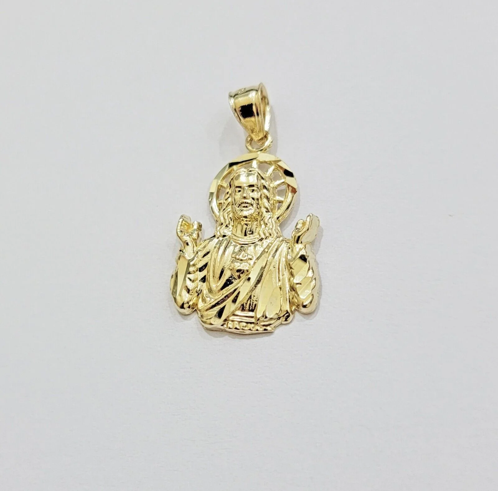 10k Gold Rope Chain Jesus Head pendant Set 3mm 24 Inch Necklace & Charm REAL 10k - Image 9