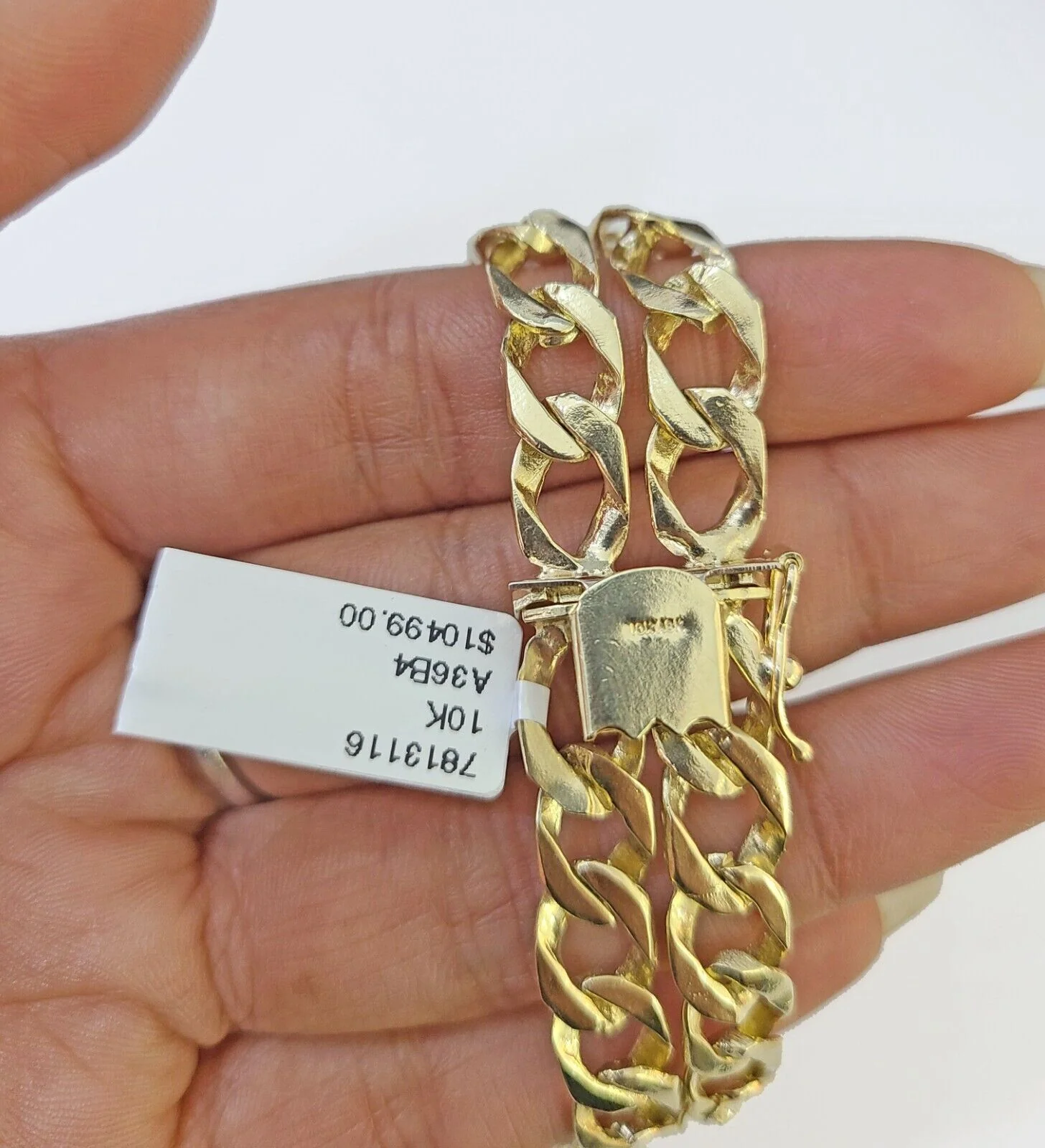 10k Gold Saint Barbara Miami Cuban Bracelet Size 8" 15mm - Image 6