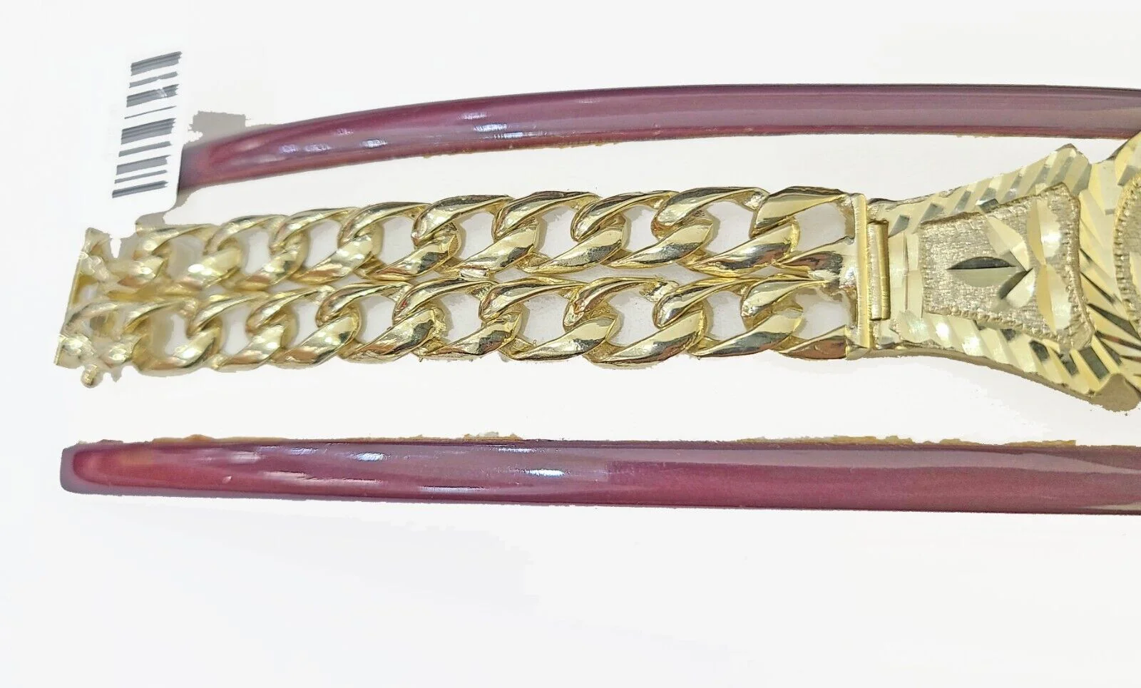 10k Gold Saint Barbara Miami Cuban Bracelet Size 8.25" Inches 15mm 10kt Mens - Image 7