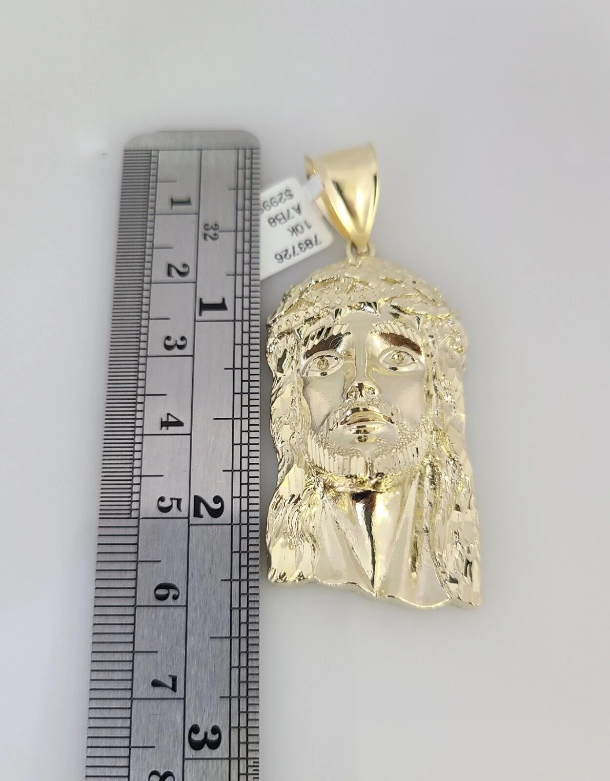 10k Gold Solid Cuban Curb Chain Necklace Jesus Head Pendant Set 6mm 20"-30" - Image 4