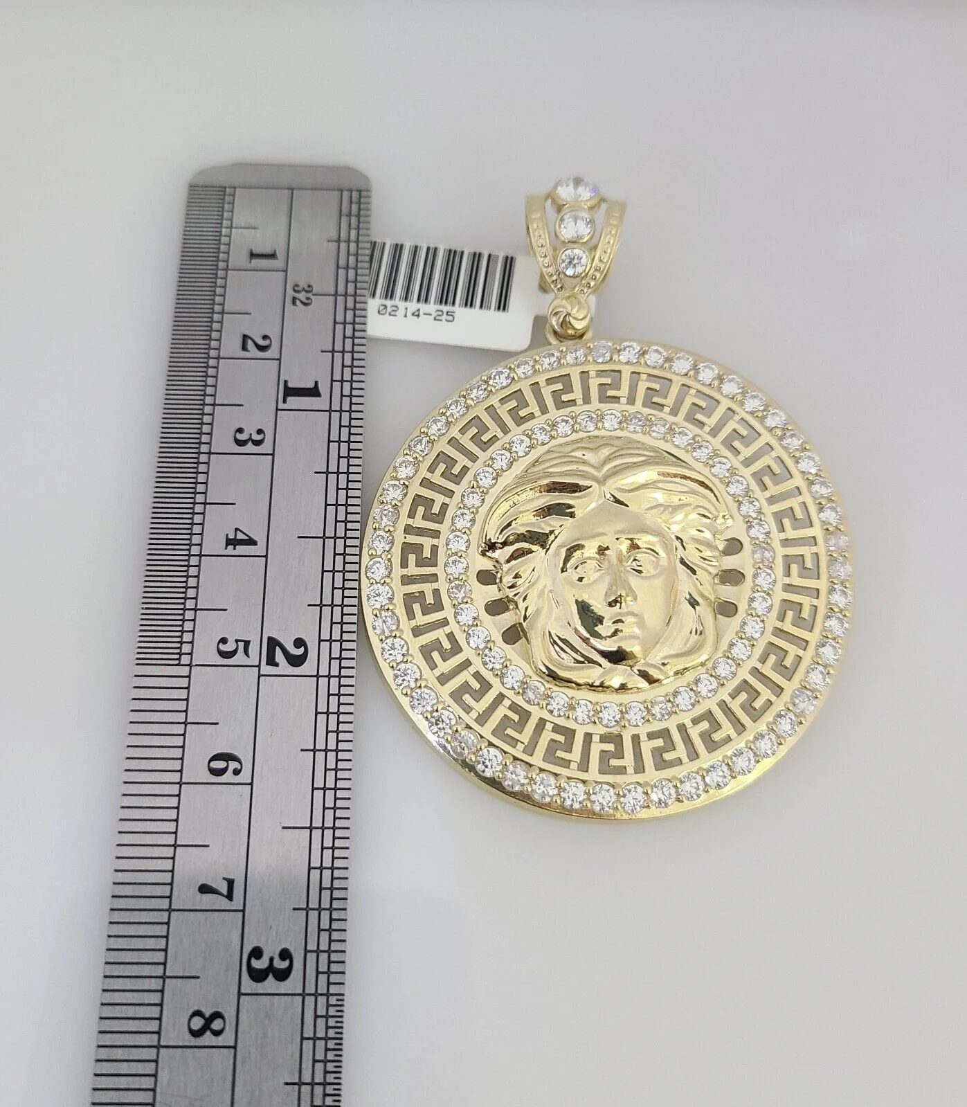 10k Gold Solid Cuban Curb Chain Necklace Medusa Head Pendant Set 6mm 20"-30" - Image 6
