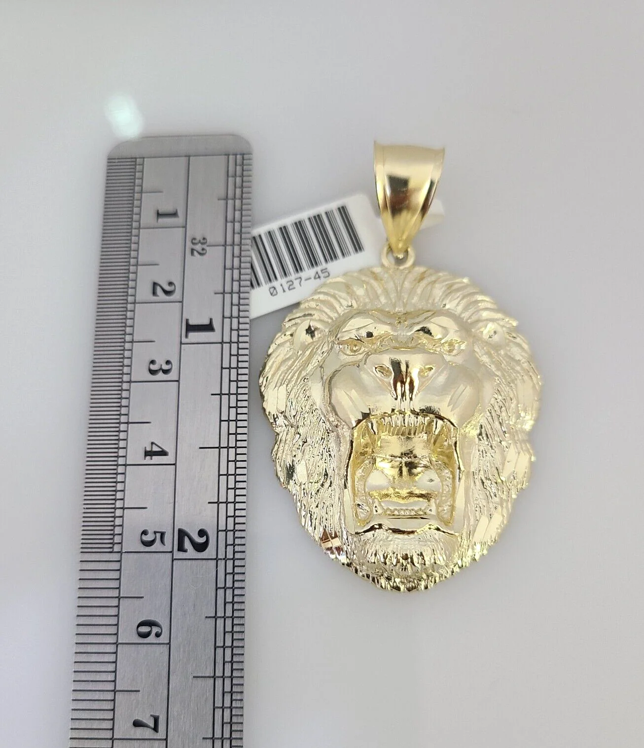 10k Gold Solid Cuban Curb Chain Necklace Roaring Lion Pendant Set 6mm 20"-30" - Image 5